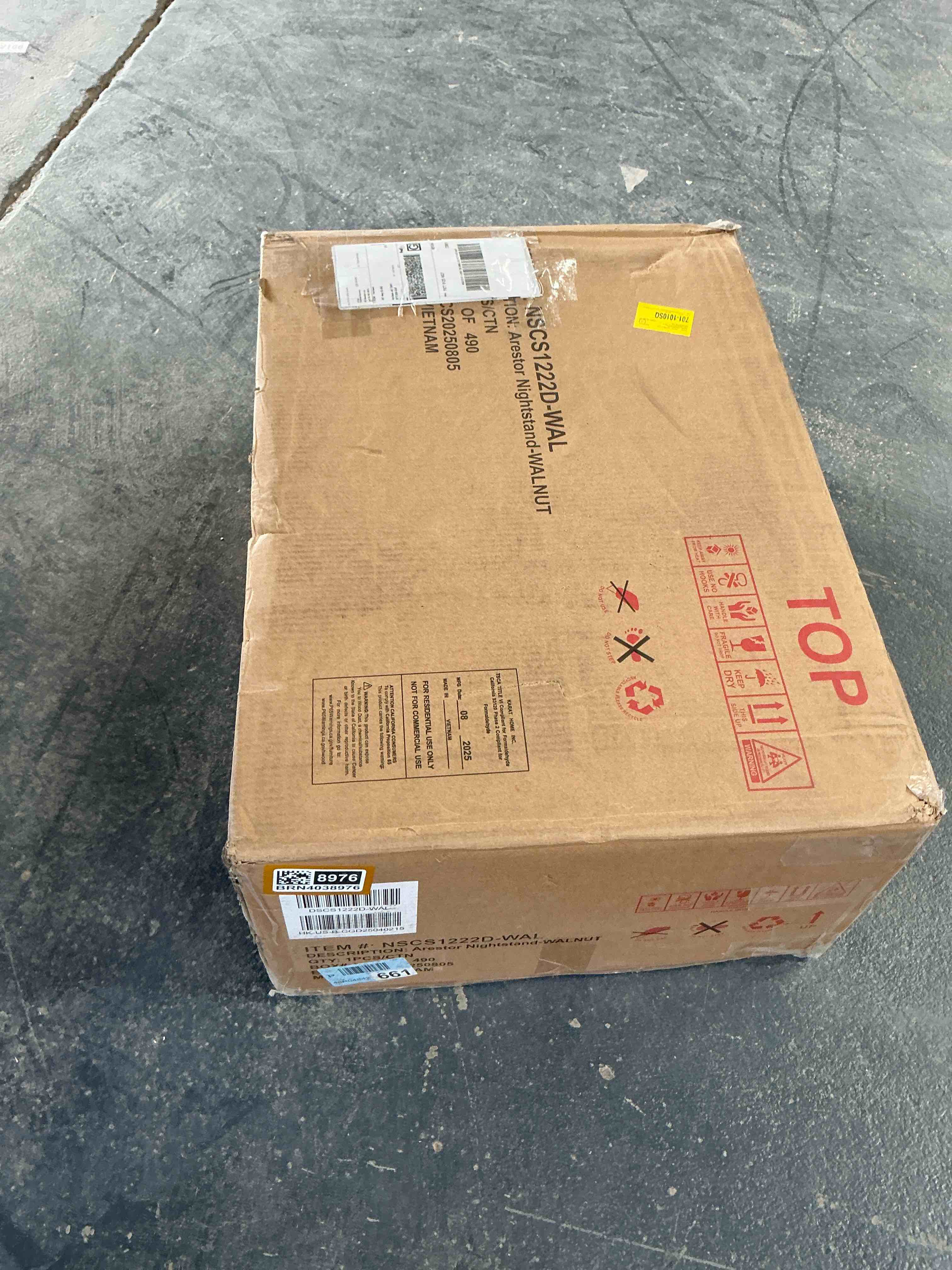 Condition photo showing Good Condition for Sara 24"W Mid-Century Modern Nightstand with Charging Station and Hidden Drawer