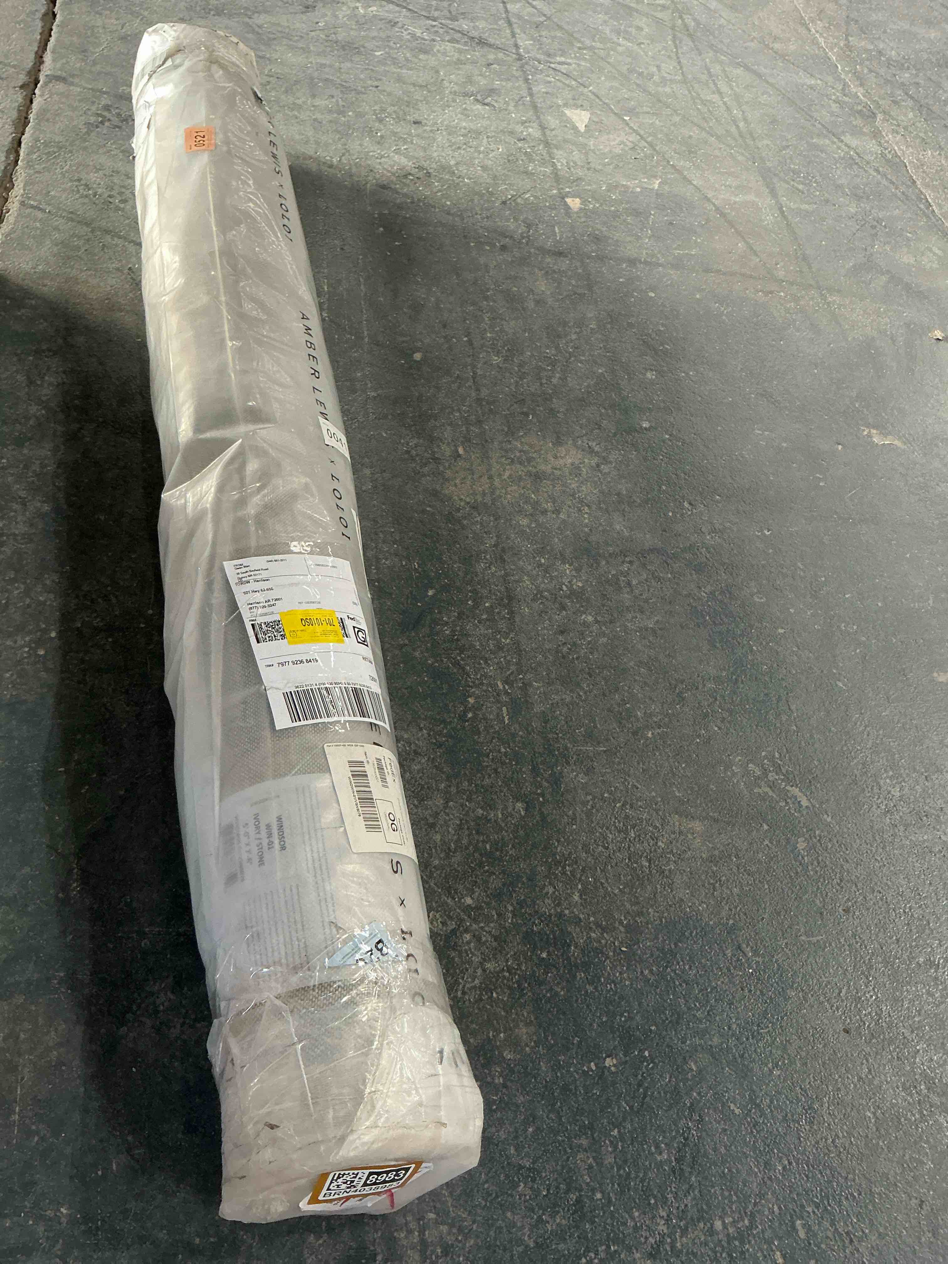 Condition photo showing Good Condition for Amber Lewis x Loloi Windsor Ivory / Stone Area Rug ~62-63in