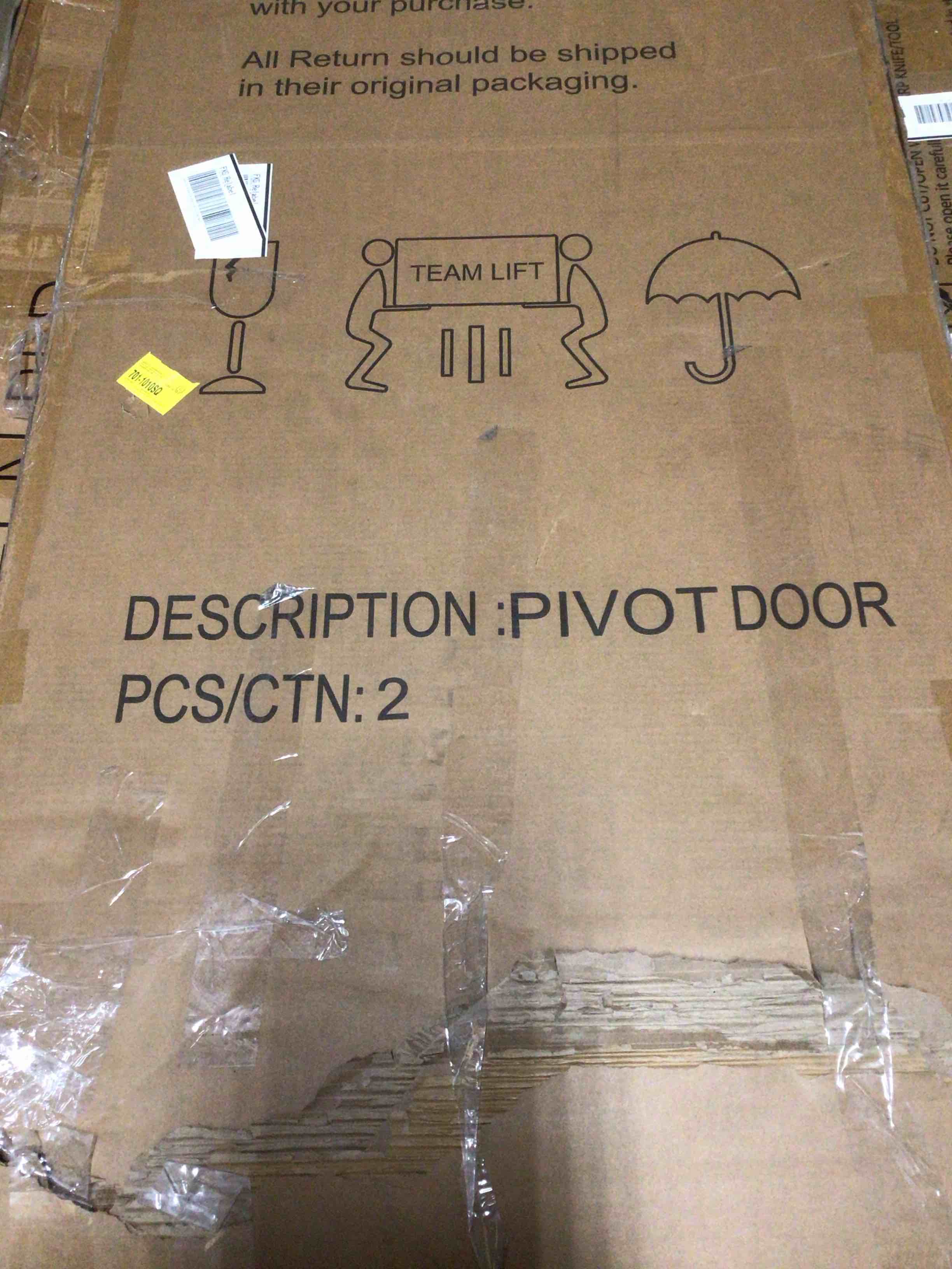 Condition photo showing Good Condition for 1-Lite Mirrored Pivot-French Solid Core Doors With Installation Hardware Kit