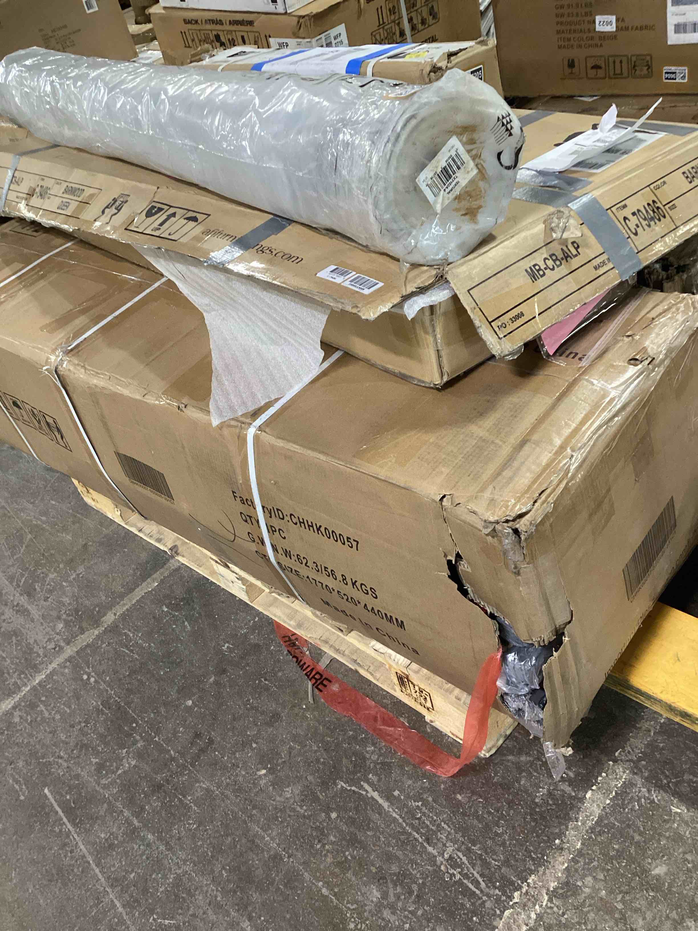 Condition photo showing As Is for Grey Sofa