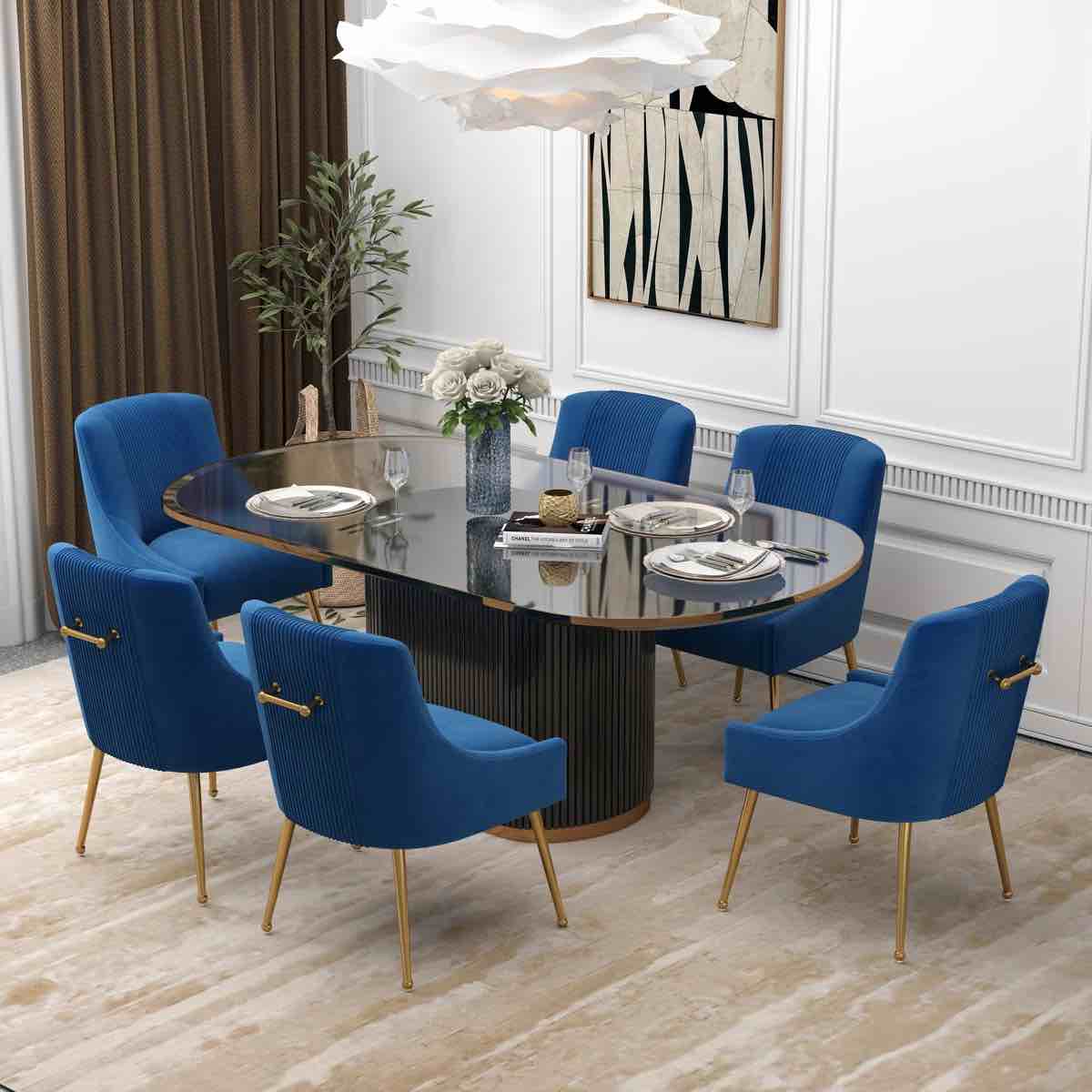 Condition photo showing Good Condition for Elian Velvet Side Chair Dining Chair