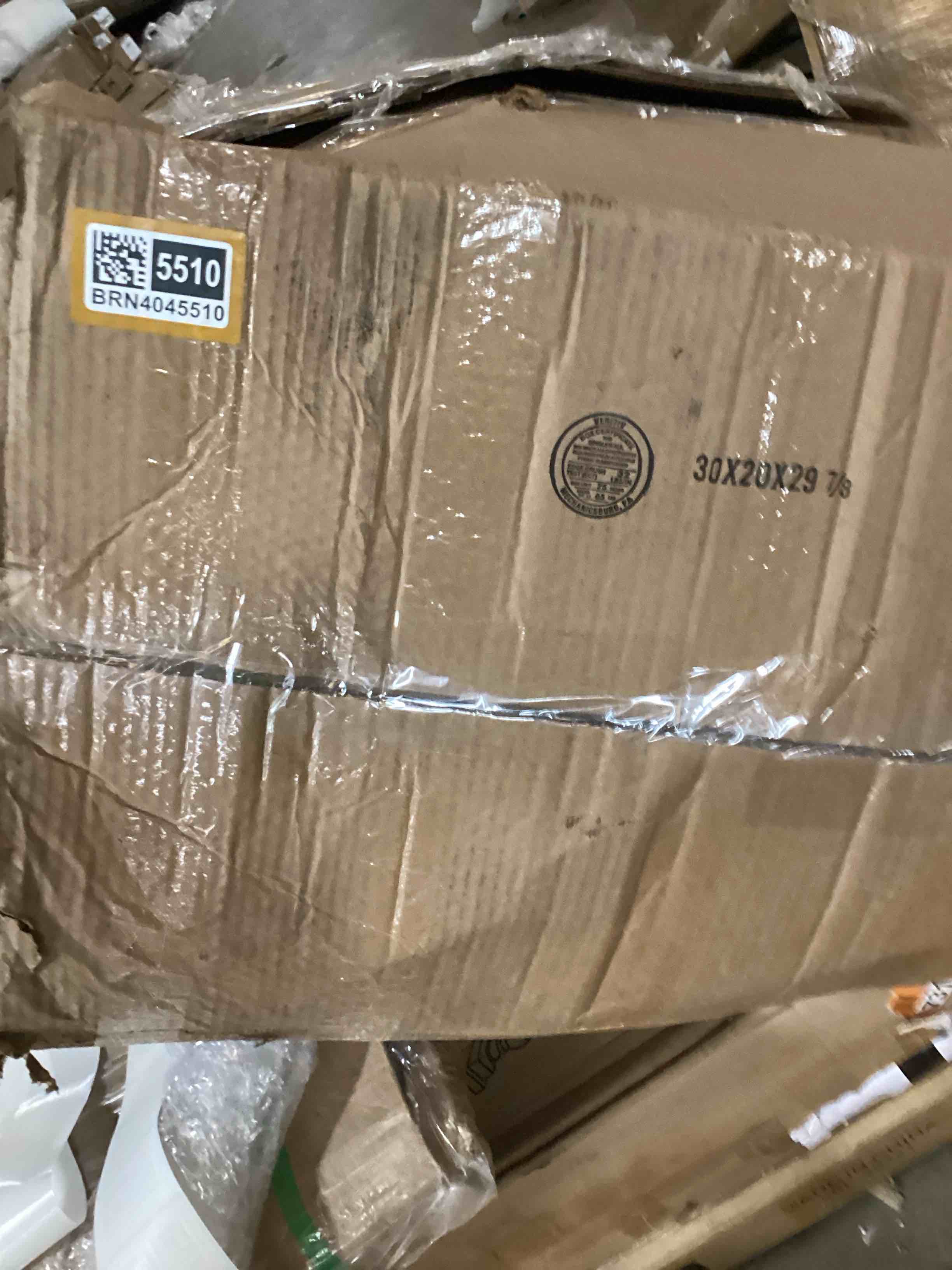 Condition photo showing Good Condition for Renwick Upholstered Platform Queen Bed with Wing Side for Adult, Dark Gray