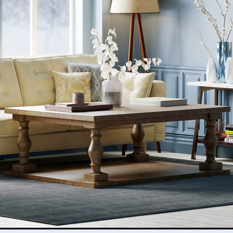 Ophelia \u0026 Co. Solid Wood  Full Assembled Rectangular Coffee Table - Mid-Century Modern Styling