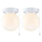 Project Source 6-in Globe Flushmount Lights 2ct