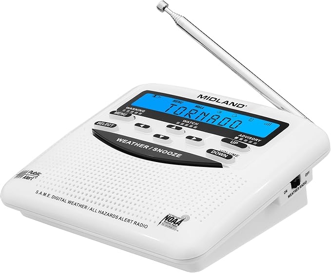 Midland - All-Hazard Weather Band Radio - White