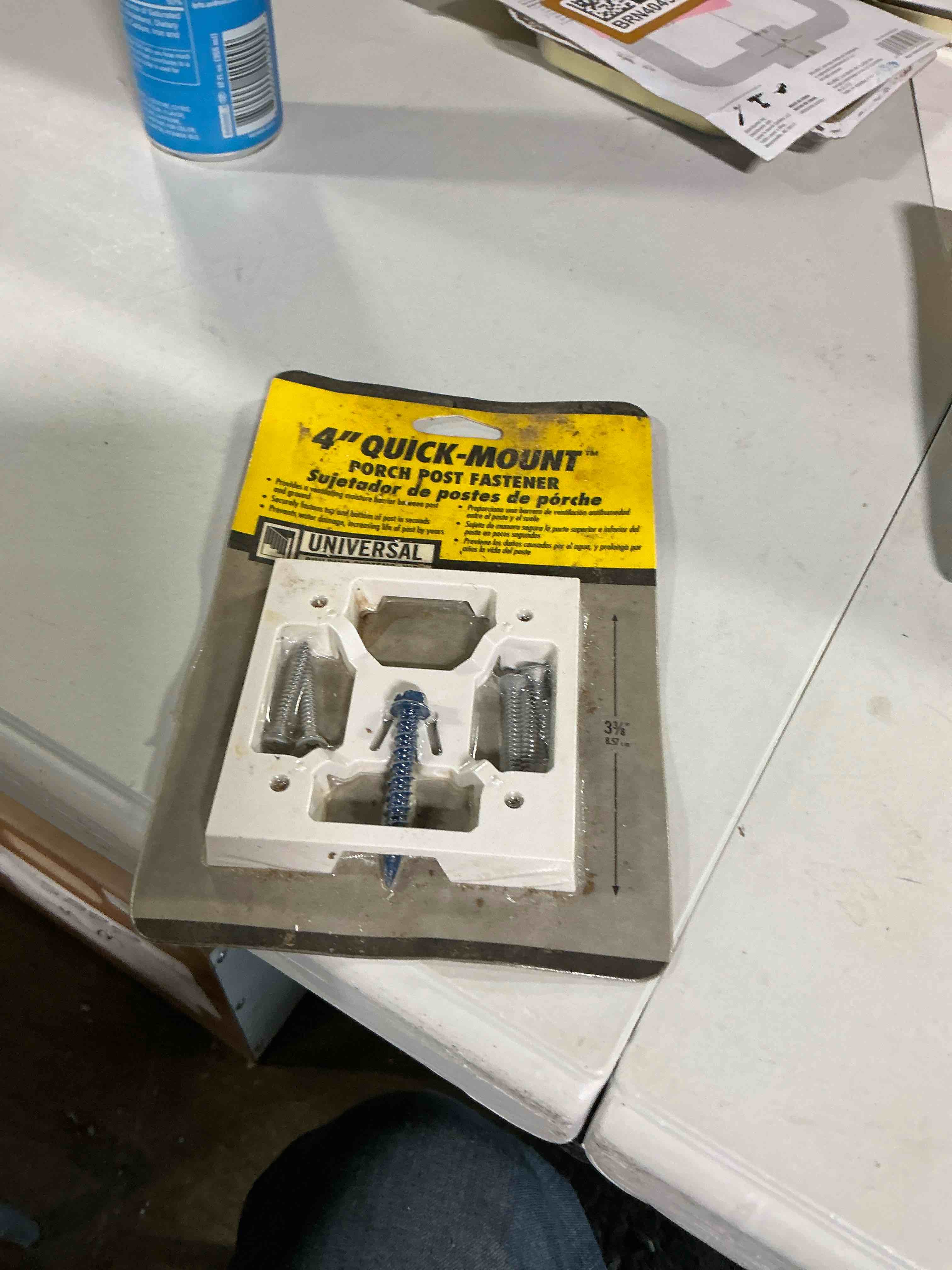 Condition photo showing Good Condition for Universal Building Systems 4  4.00 x 4.00 x 0.50 Inches  Quick  Mount Porch Post Fastener Bracket