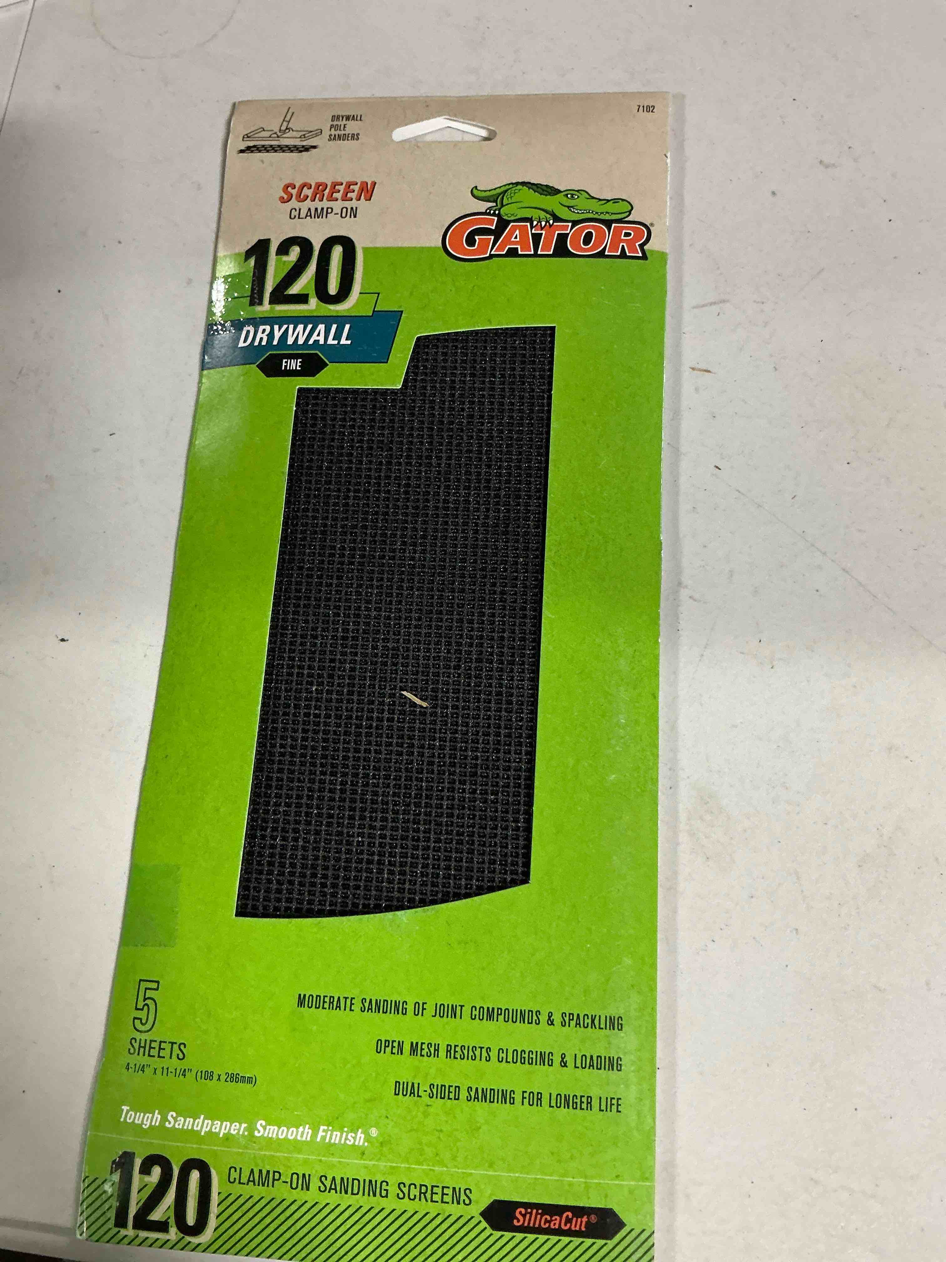 Gator 5-Pack 120-Grit 4-1/4-in W x 11-1/4-in L Precut Drywall Sanding Screen Sandpaper