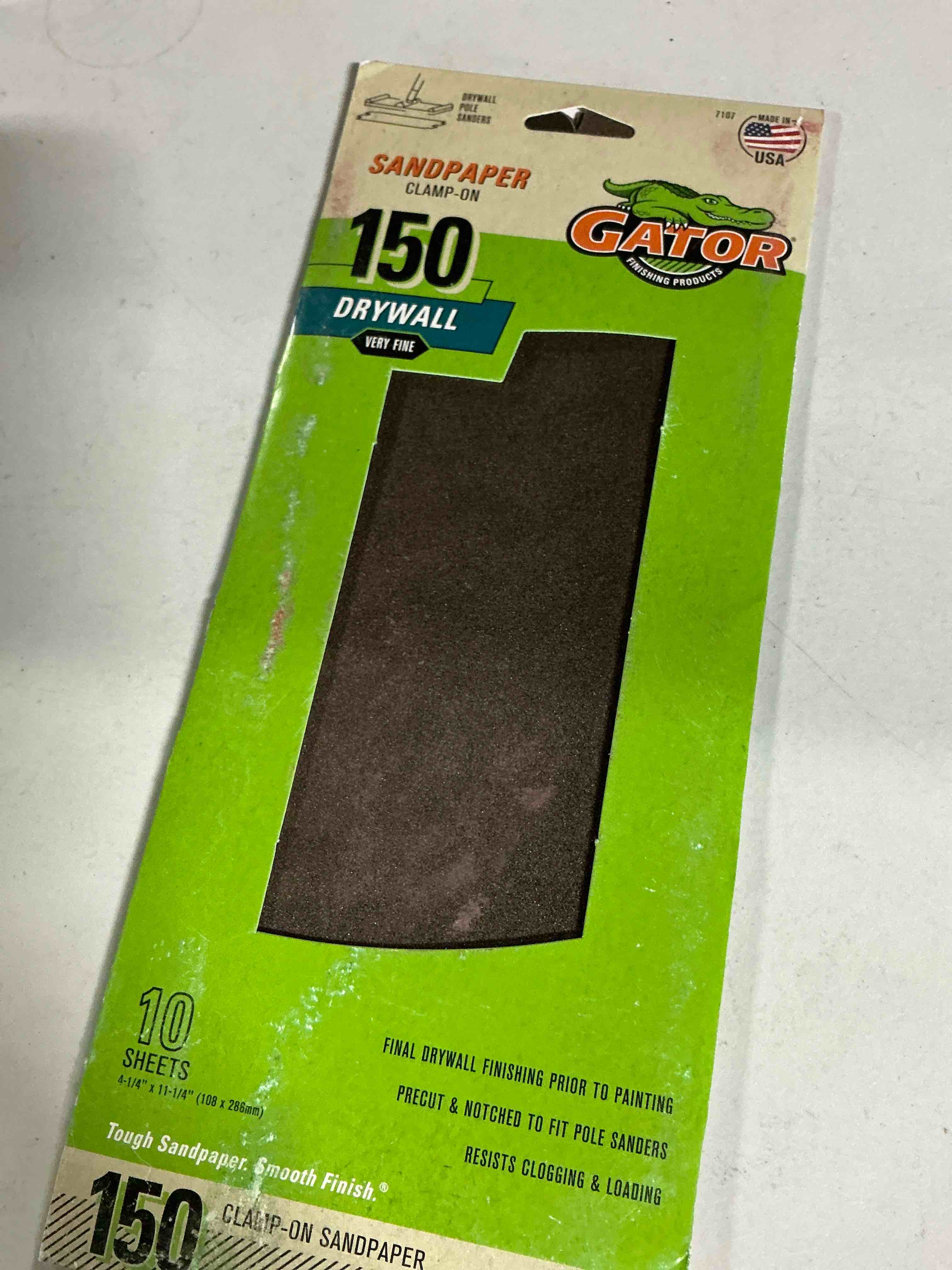 Gator 10-Pack 150-Grit 4-1/4-in W x 11-1/4-in L Precut Drywall Sandpaper