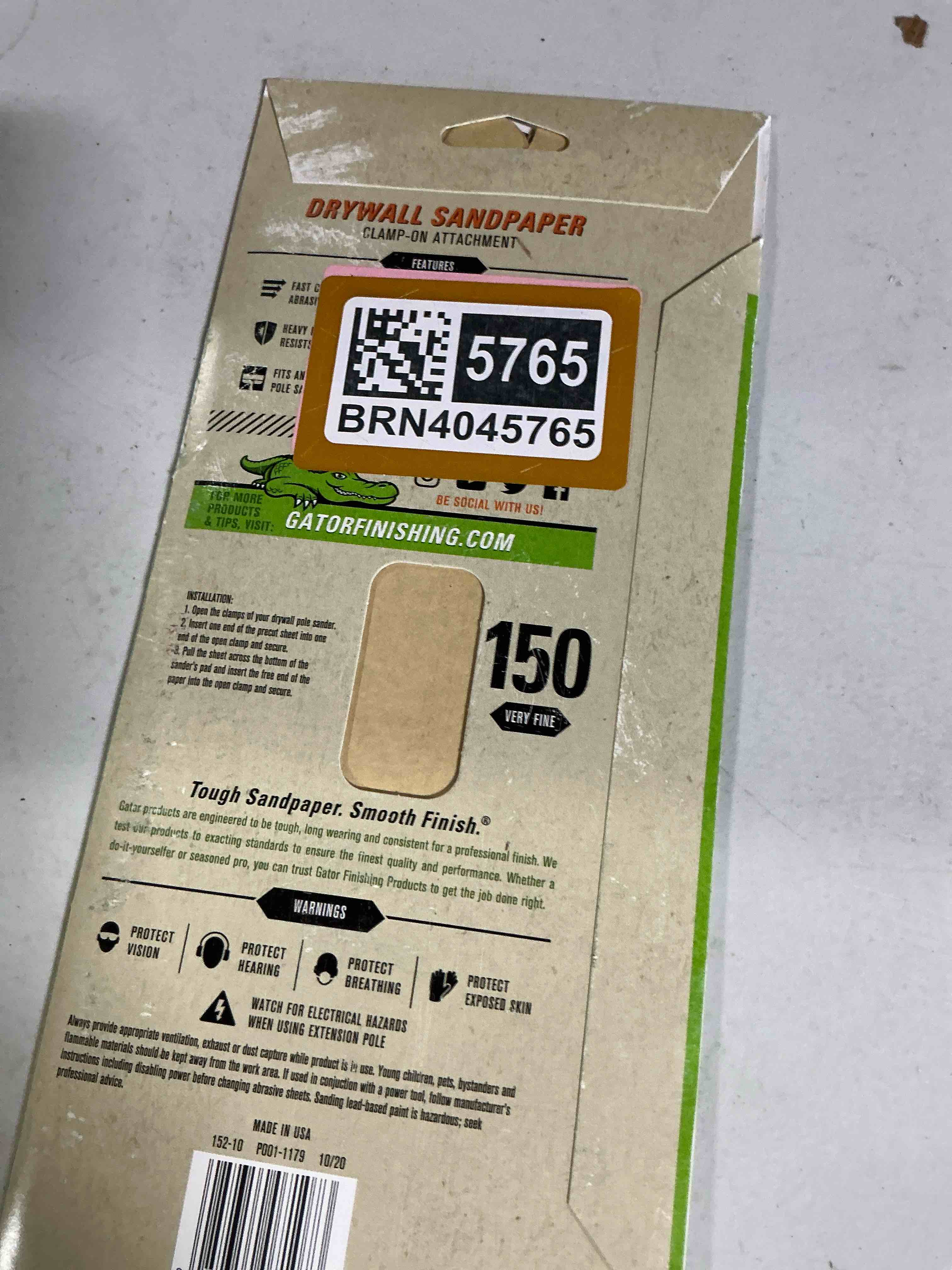 Condition photo showing Good Condition for Gator 10-Pack 150-Grit 4-1/4-in W x 11-1/4-in L Precut Drywall Sandpaper