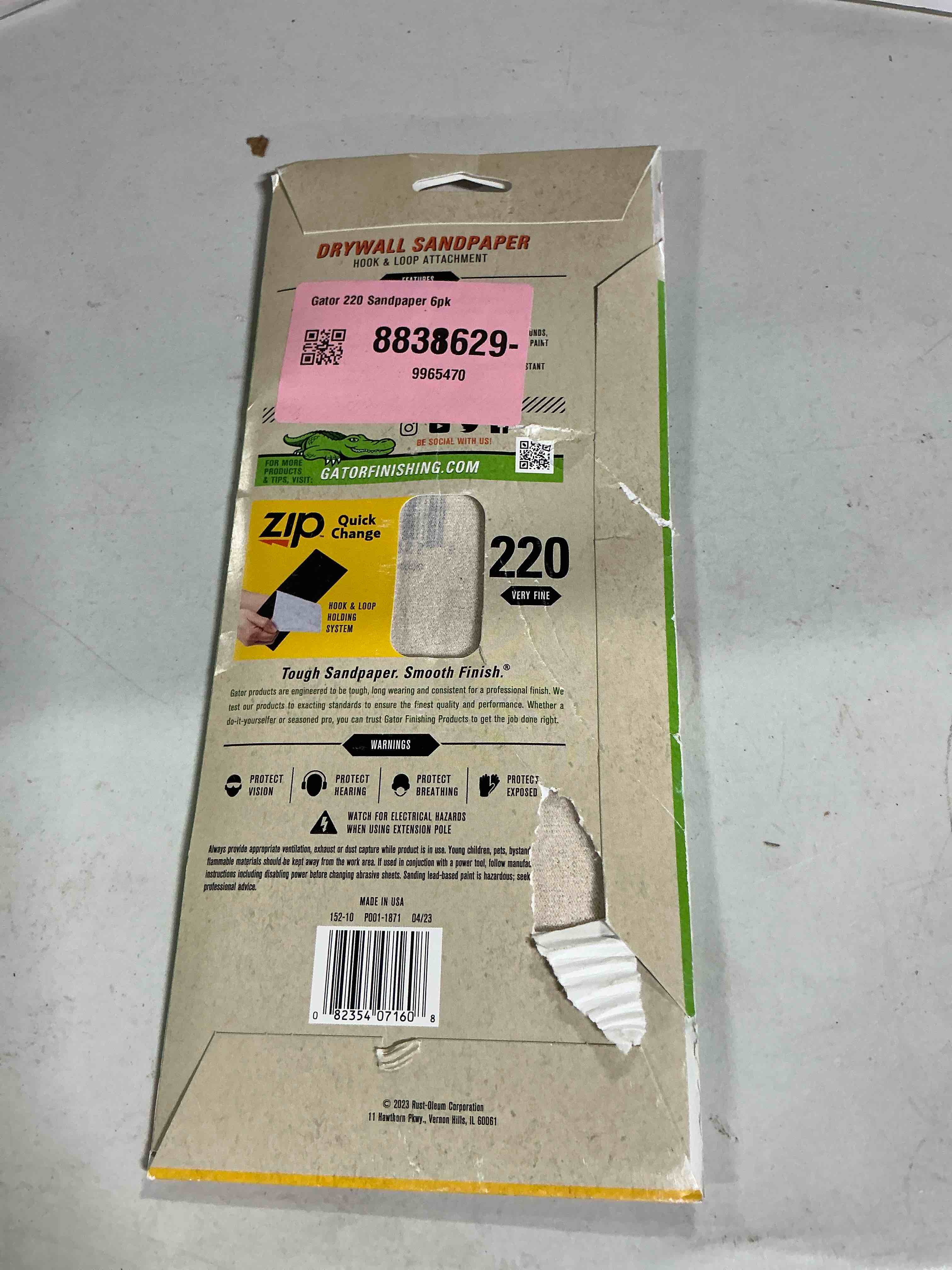 Condition photo showing Good Condition for Gator Sandpaper Hook and Loop 220