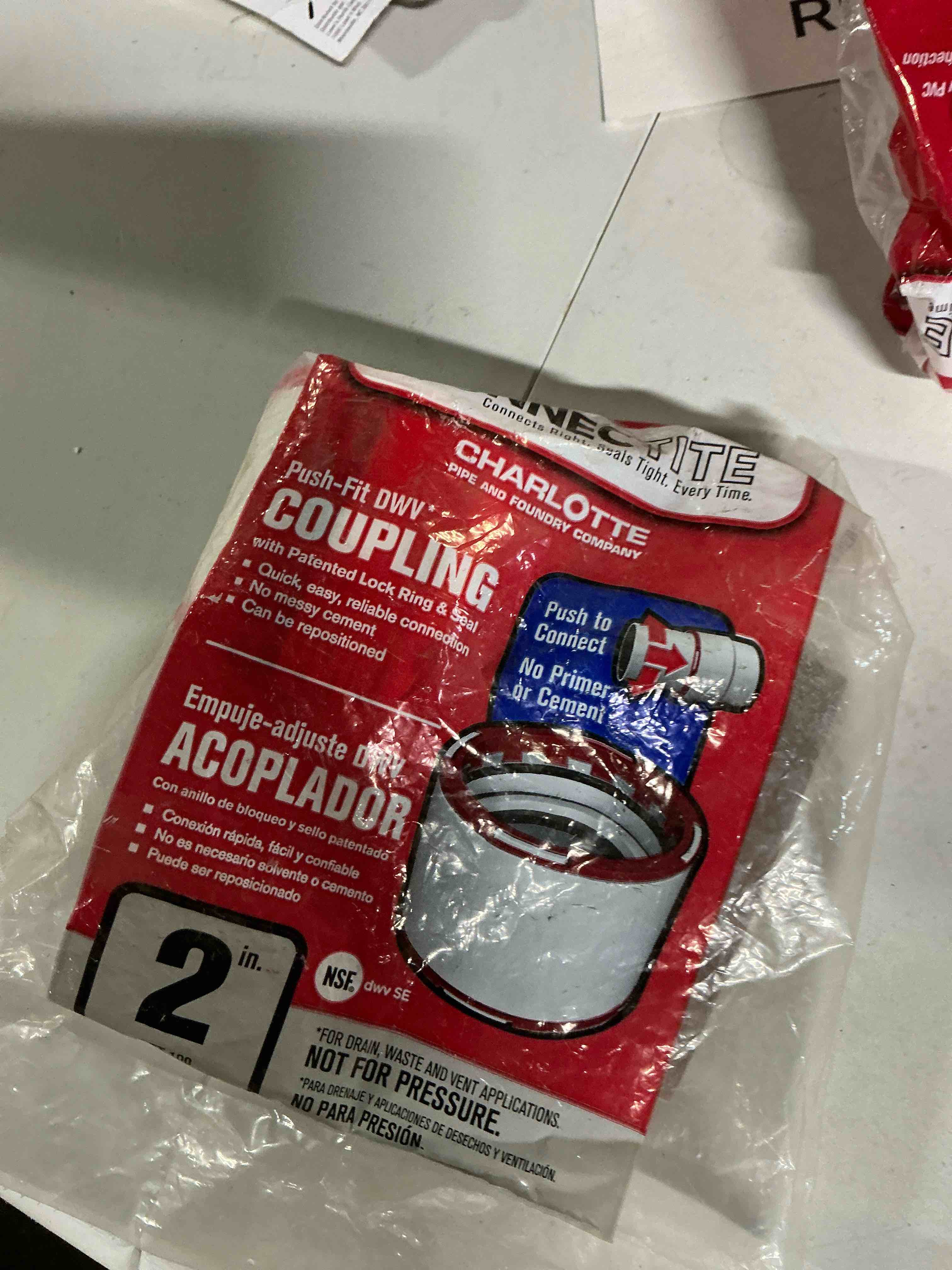 Condition photo showing Good Condition for Connectite ConnecTite Schedule 40 2 in. Hub x 2 in. Dia. Hub PVC Coupling