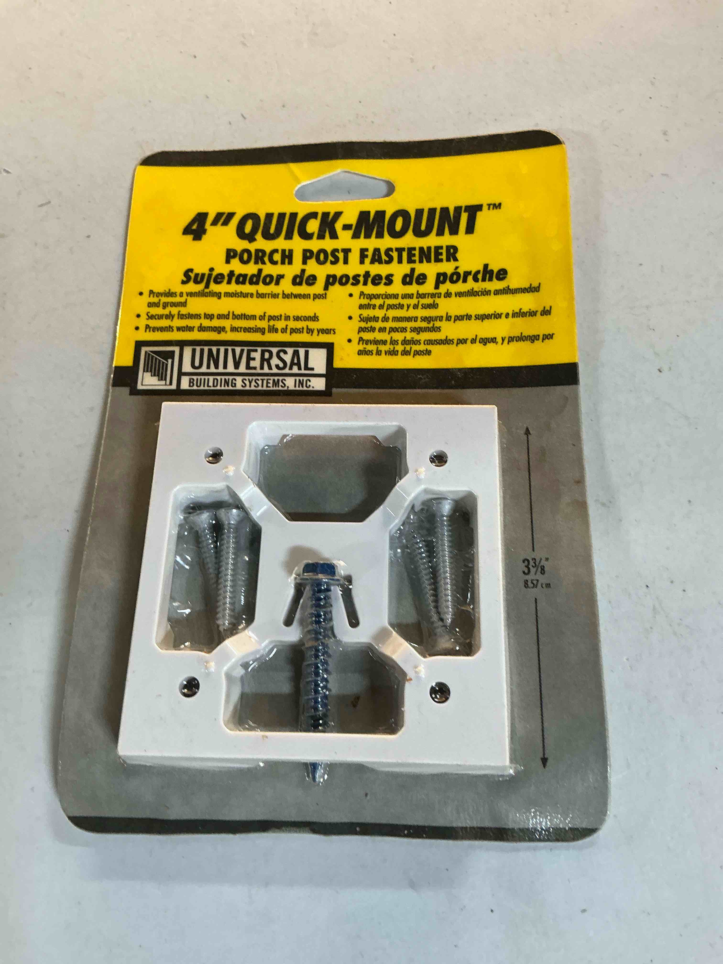 Condition photo showing Good Condition for Universal Building Systems 4  4.00 x 4.00 x 0.50 Inches  Quick  Mount Porch Post Fastener Bracket