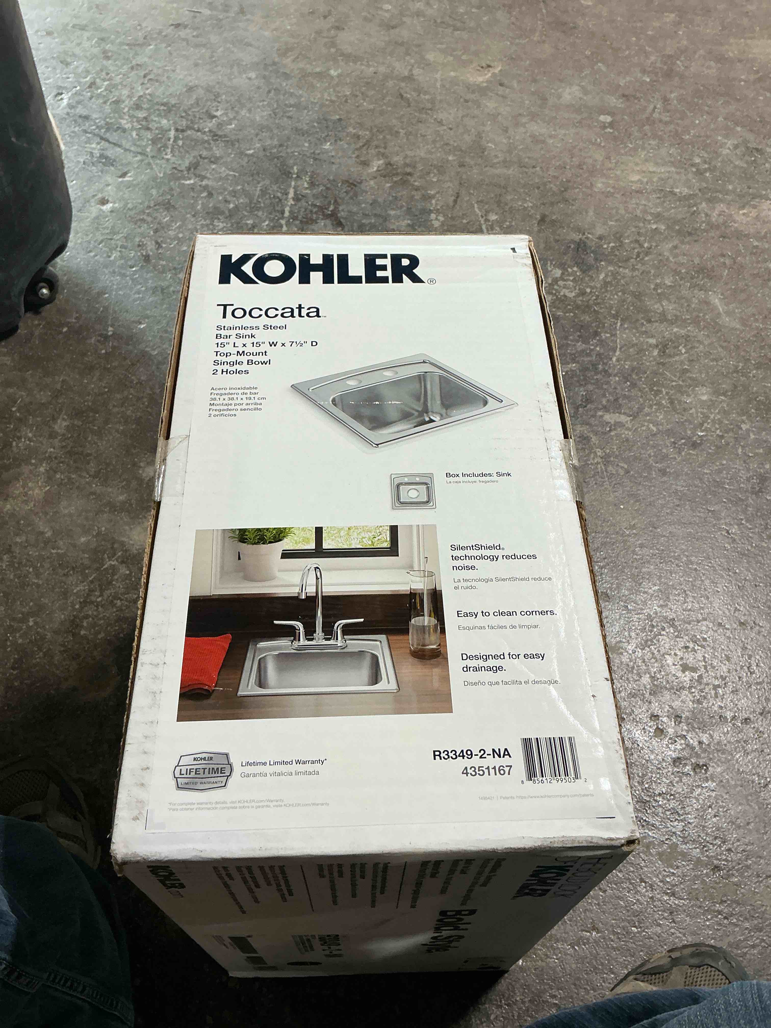 Condition photo showing Good Condition for Kohler Toccata Stainless Steel Bar Sink
