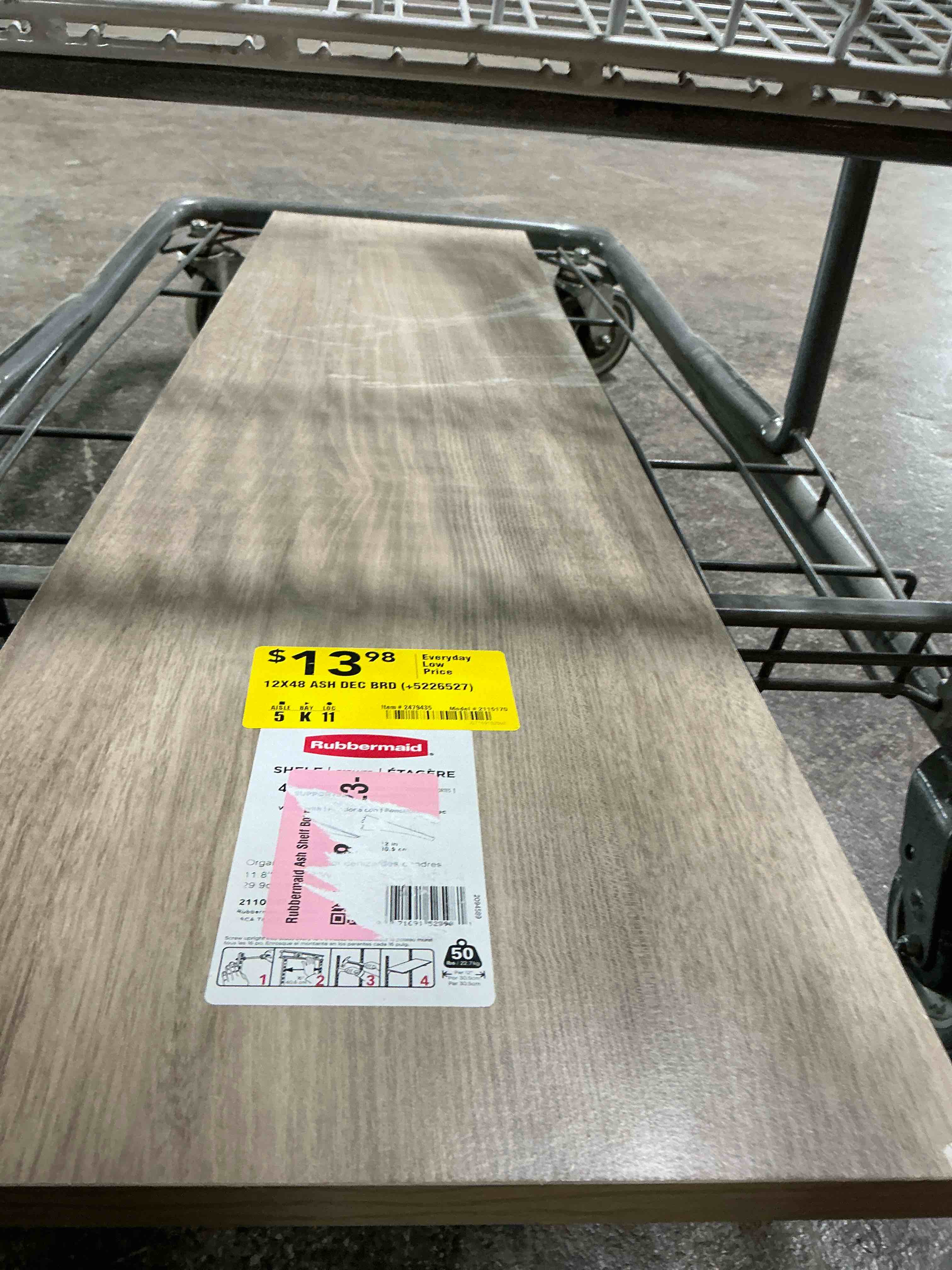 Condition photo showing Good Condition for Rubbermaid Shelf 12 x 48