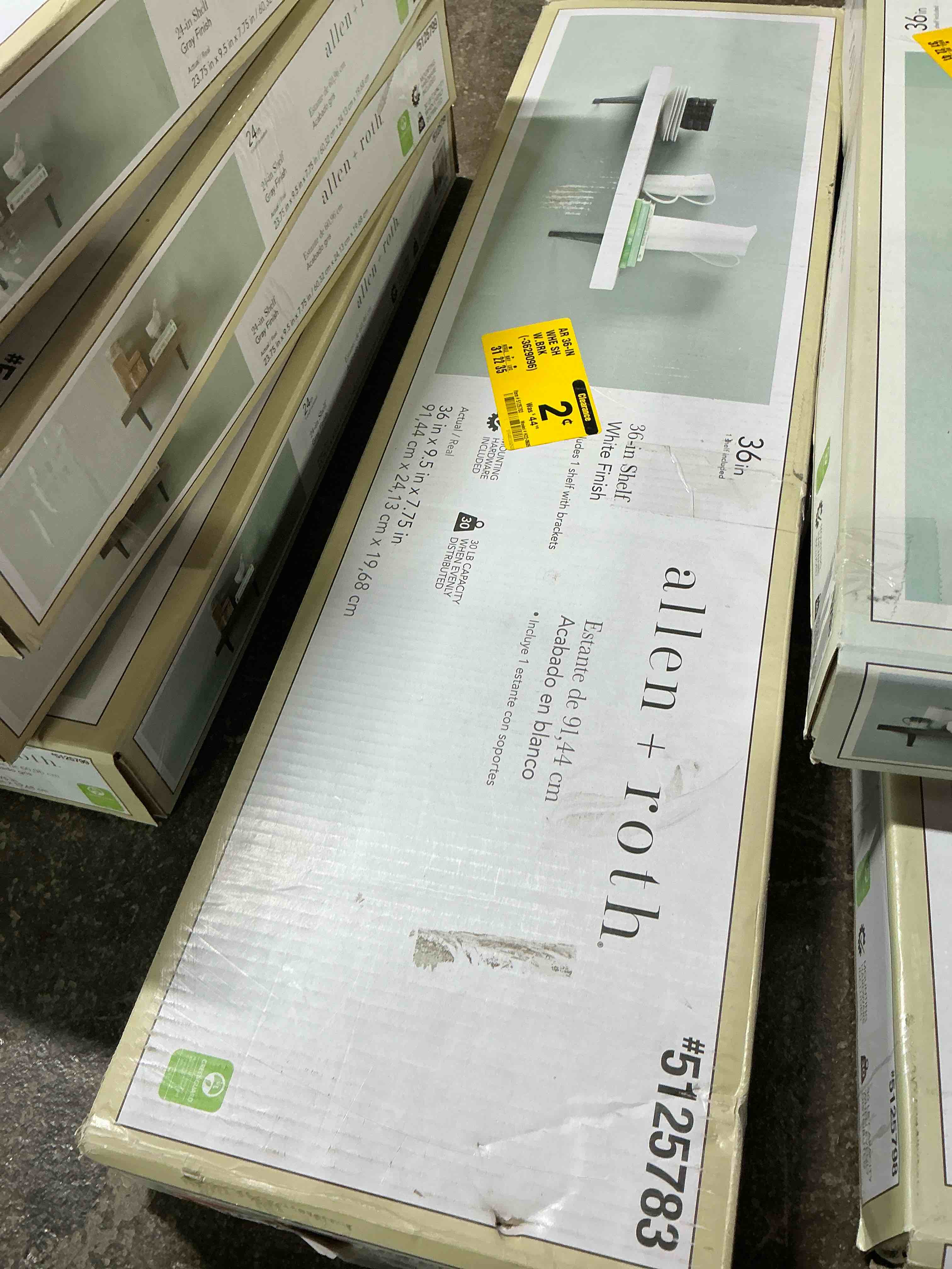 Condition photo showing Good Condition for Allen and Roth 36in Shelf White Finish