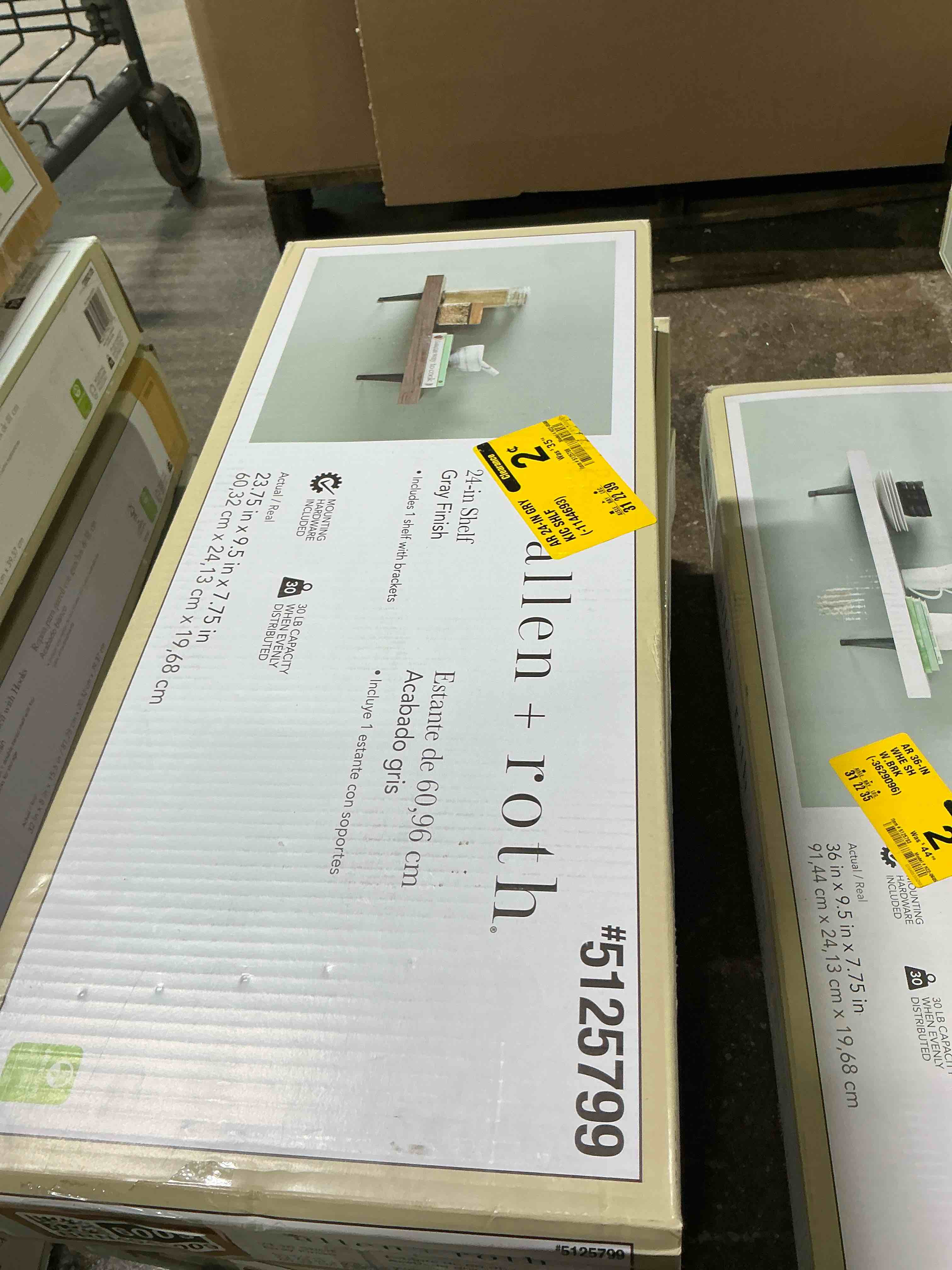 Condition photo showing Good Condition for Allen and Roth 24in Shelf Grey Finish 