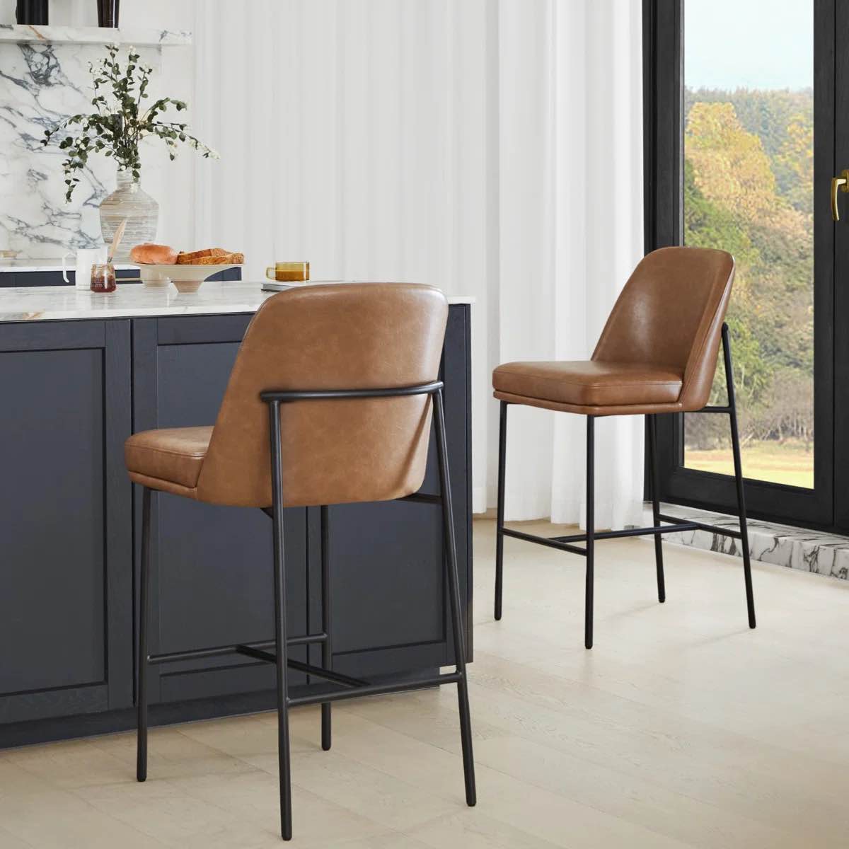 Angelick Modern Counter Stool with Metal Frame