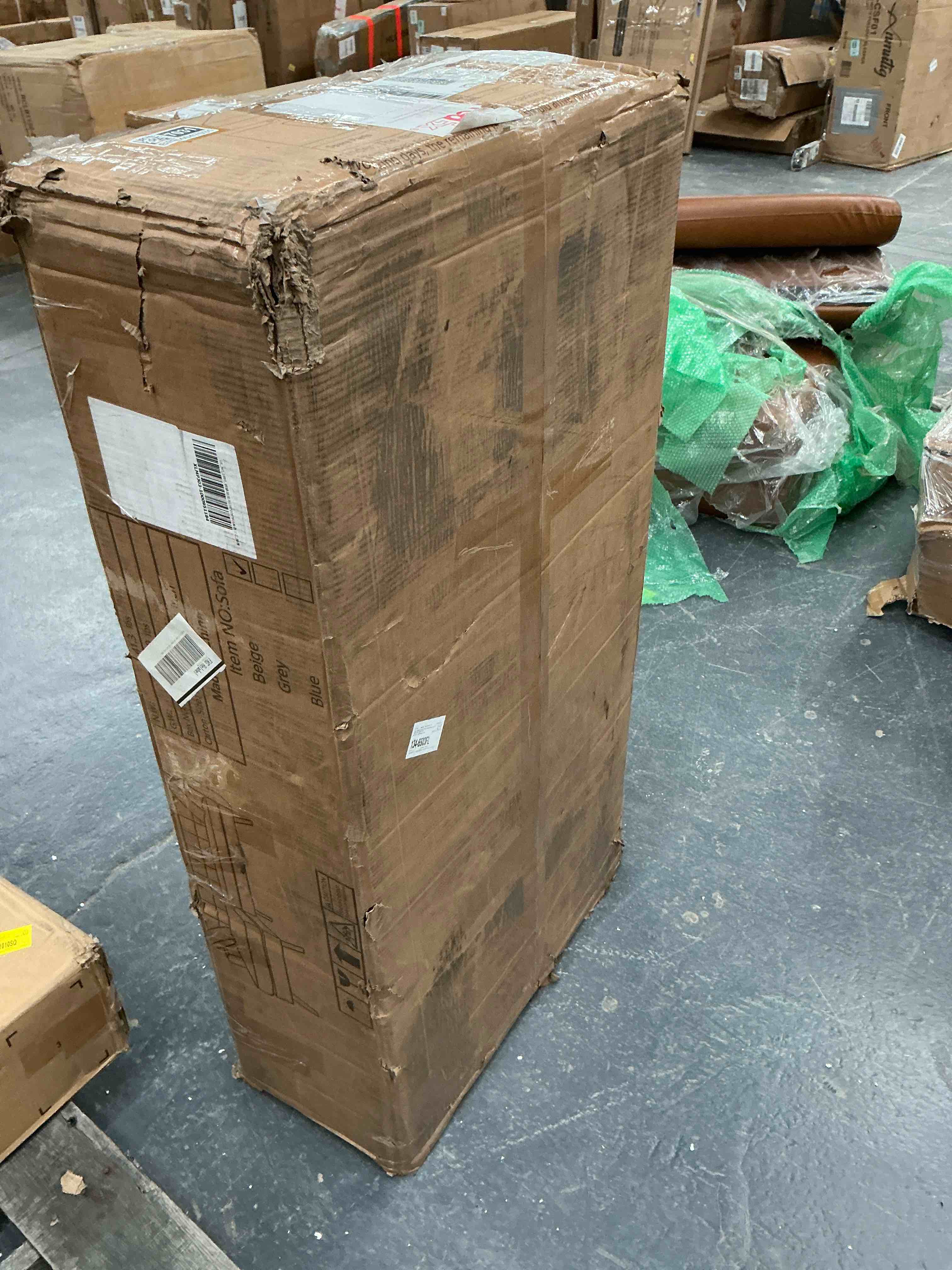 Condition photo showing Good Condition for (NOT COMPLETE ONLY ONE BOX )DESIGNS 89'' SQUARE ARM STANDARD SOFA