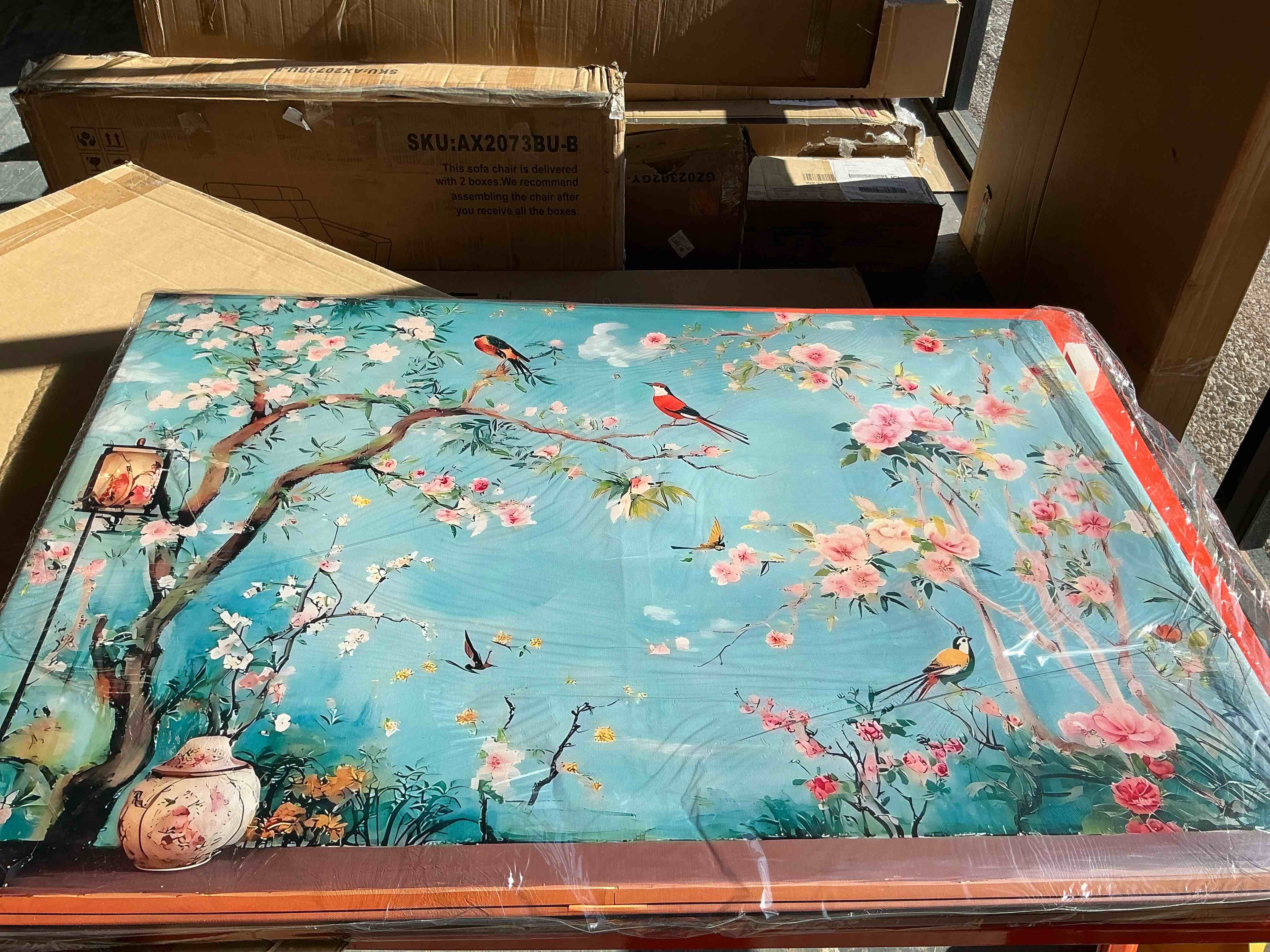 Birds with Blossoms 40 x 28 Canvas