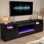70'' tv stand for up to 75'', modern entertainment center with storage cabinet, fits into 36'' electric fireplace-but not include the fireplace
