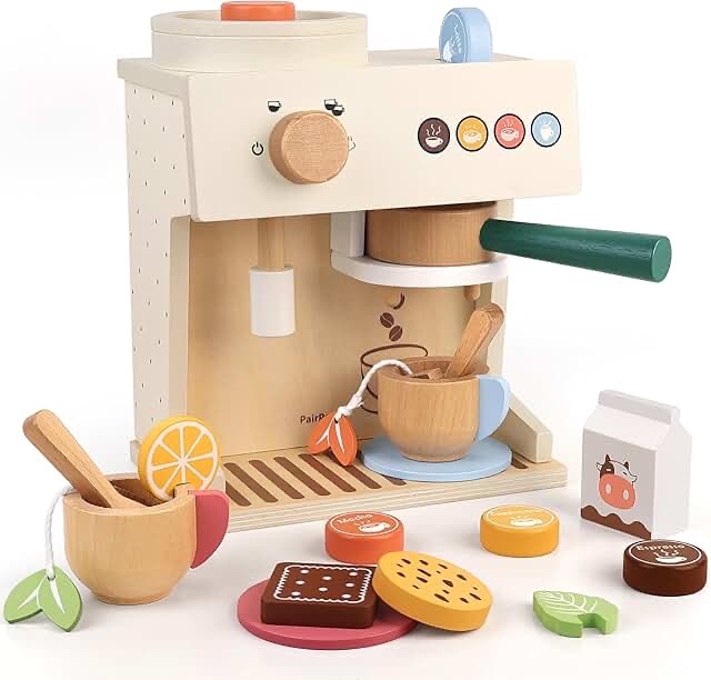 Condition photo showing Good Condition for Teamson Kids Espresso Treats Wooden Coffee Stand – 29-Piece Wooden Barista Playset with Pastries \u0026 Café Accessories