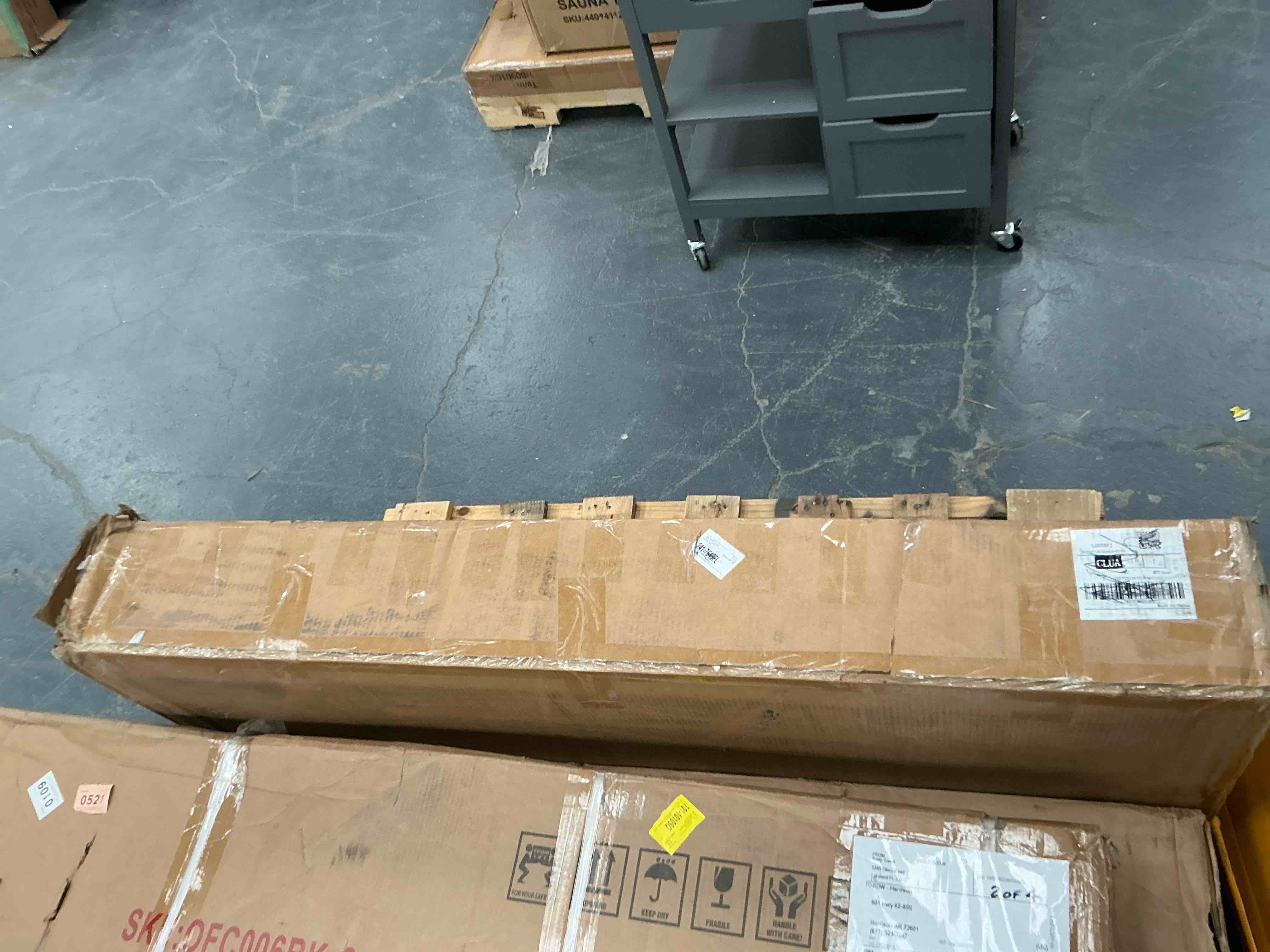 (IS NOT COMPLETE ONLY 1 BOX OF 2)Aybike ðŸŒˆðŸ’¡ 70.9"H X 47.2"W 8-Door Pantry Cabinet with Adjustable RGB LED Lights and Charging Station, Modern Food Pantry with Adjustable Shelves \u0026 Soft-close Doors