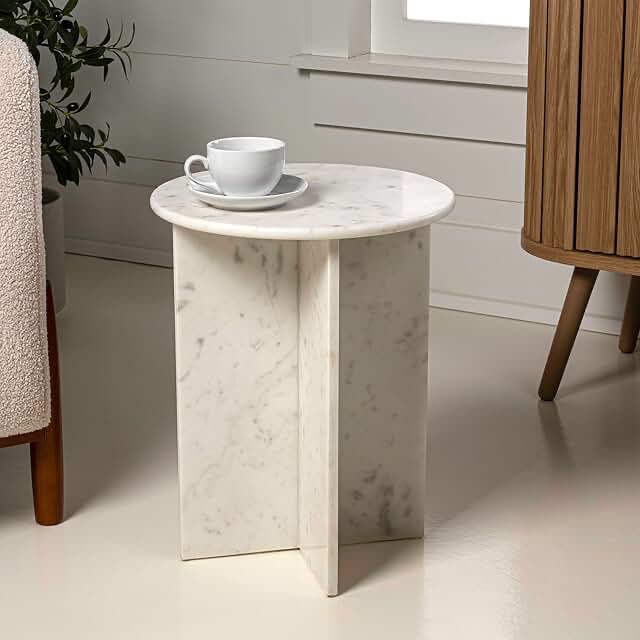 accent table stone marble valencia design for home office bedroom living room decor use - 23"