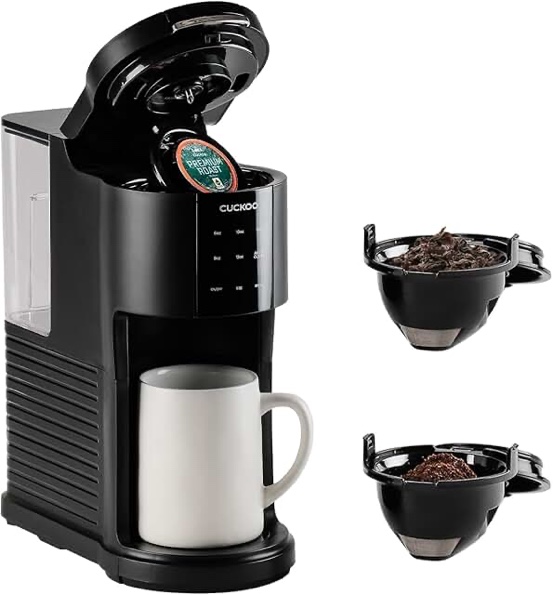 CUCKOO Electric 3-in-1 Coffee Maker Uses Ground Coffee/ K-Cup Pod / Loose Tea Leaves Single Serve Coffee Brewer and Tea Maker (CCM-AK011B)