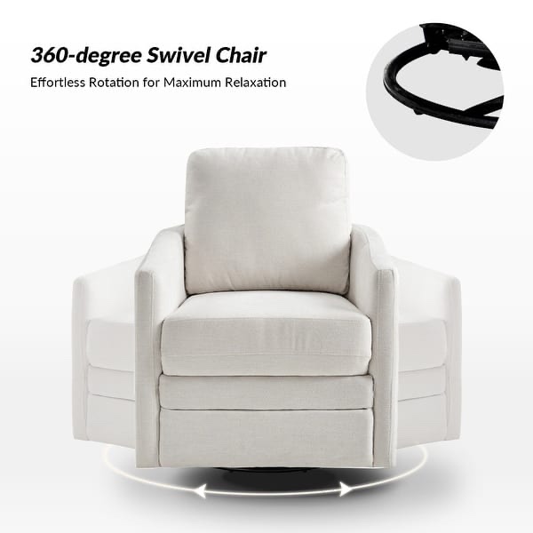 Upholstered Swivel Accent Chair with Metal Base 