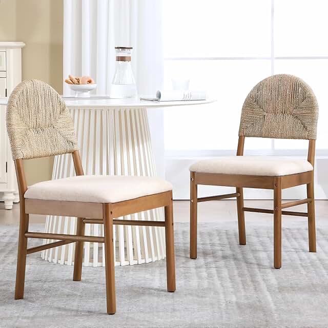 Mila  Dark Brown And Beige Side Chair-set Of 2