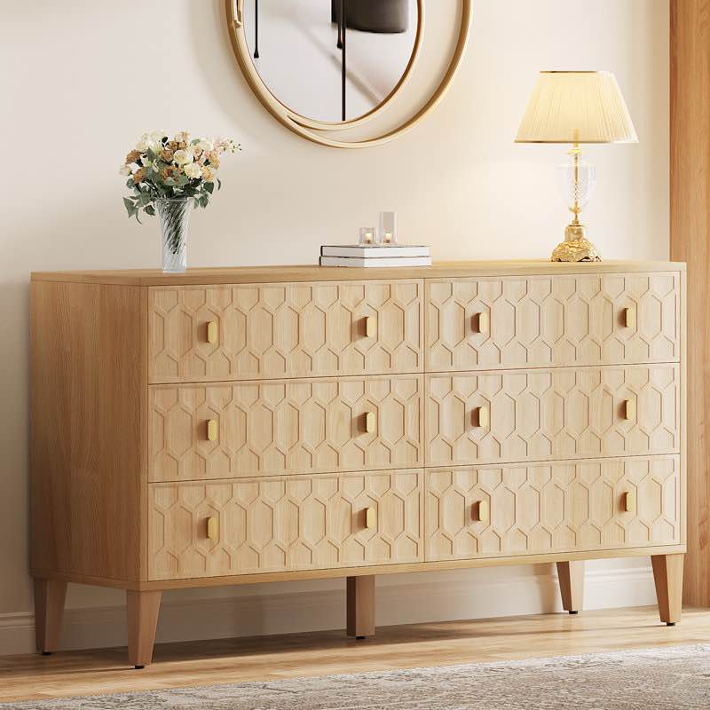 Layanni 6 - Drawer Dresser, Wood Double Dresser for Bedroom