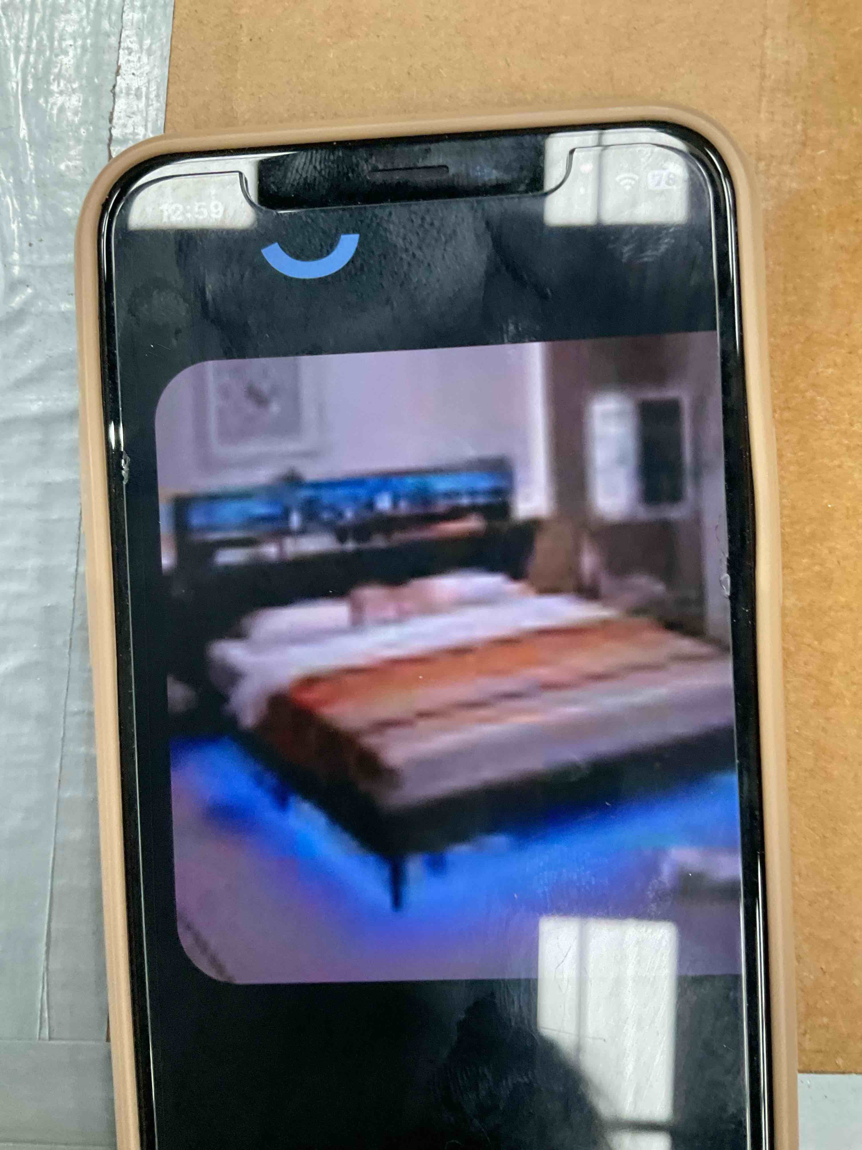 Queen size platform bed with lights and headboard storage