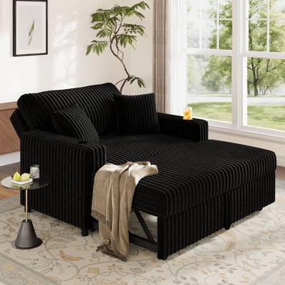 89"x72"oversized chaise lounge chair,upholstered cozy corduroy sleeper sofa bed-no assembly required,includes 4 pillows \u0026 wide armrests,high-density foam cloud couch for living room
