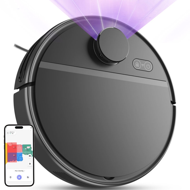pureatic robot vacuum , n5 robotic vacuums cleaner with lidar navigation, self-charging, 5000pa powerful suction, 3d mapping, for pet hair, hard floors