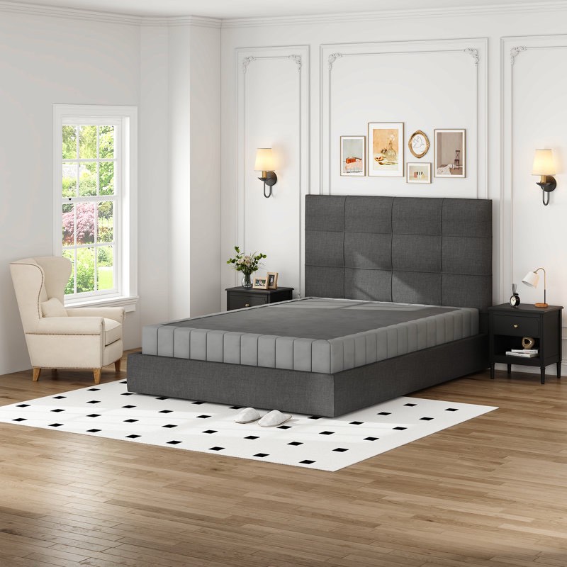 9 Inch High Profile Metal Box Springs With Upholstered Fabric Cover