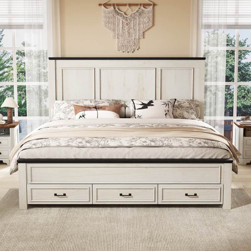 revan farmhouse 52.5" h bed with drawers