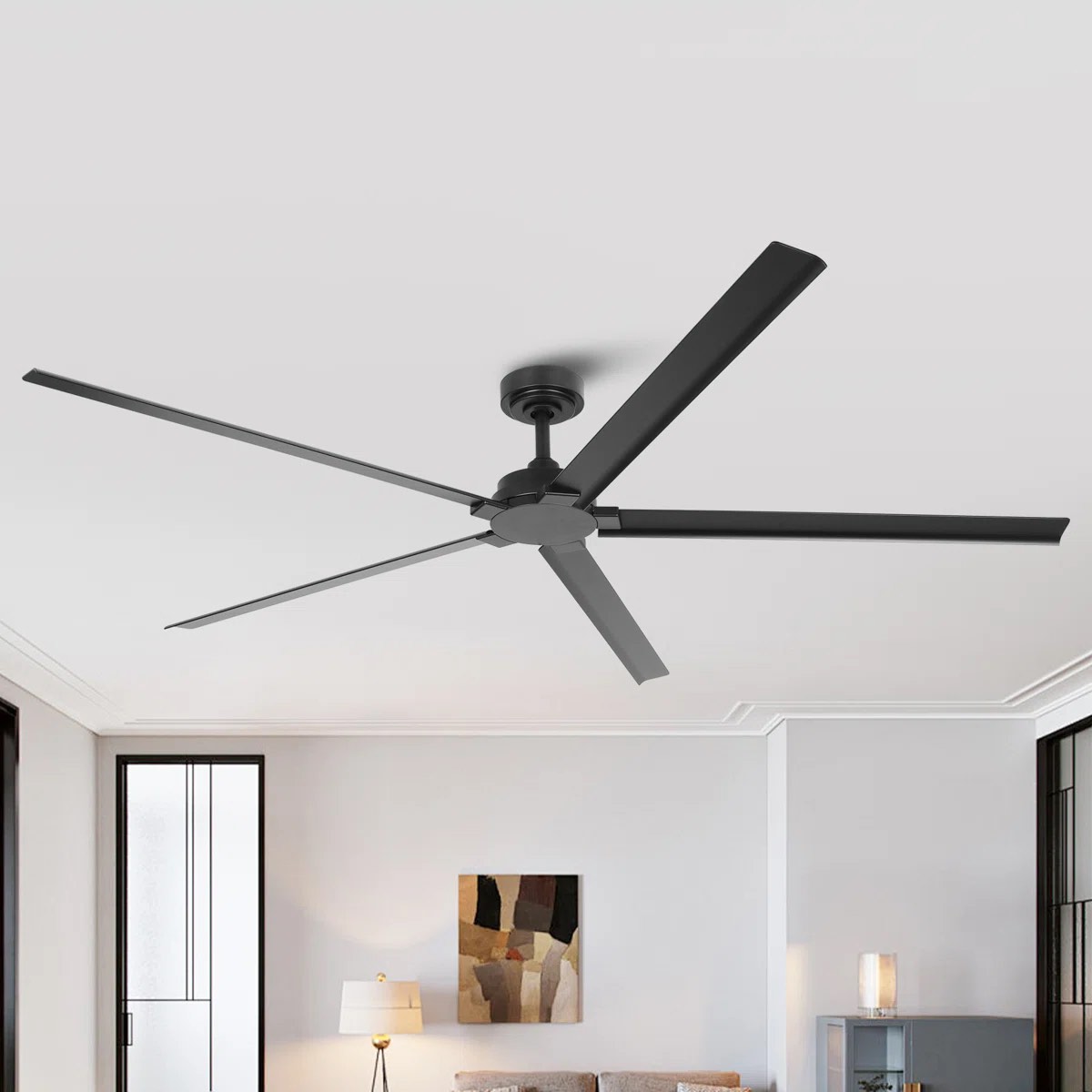 wet rated outdoor ceiling fan with remote control, modern industrial waterproof large ceiling fan, full aluminum gazebo ceiling fan without light