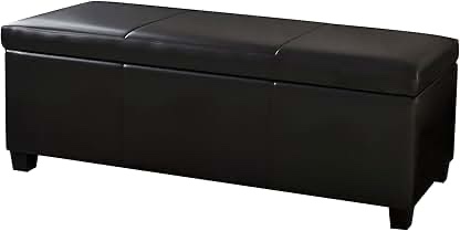 51 inch faux leather rectangle large storage ottoman