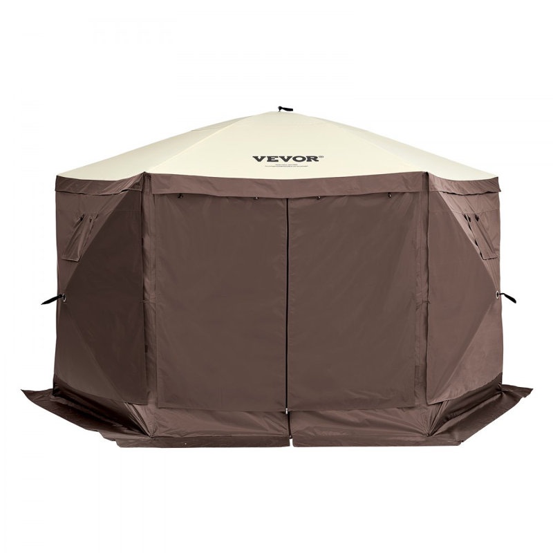 Pop Up Gazebo Tent, Pop-Up Screen Tent 6 Sided Canopy Sun Shelter with 6 Removable Privacy Wind Cloths \u0026 Mesh Windows, 11.5x11.5FT Quick Set Screen Tent with Mosquito Netting