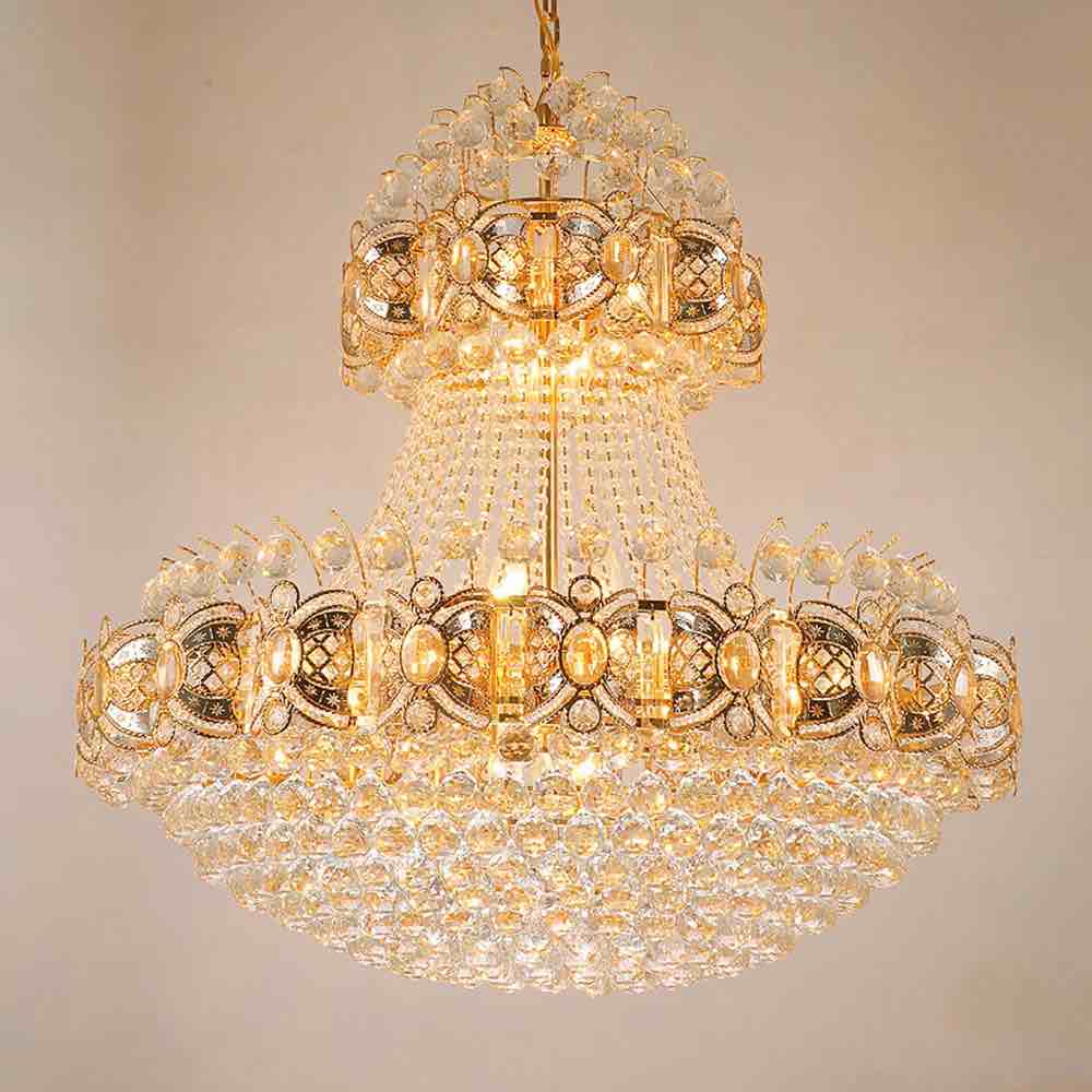Gladyes 9 - Light Teardrop Tiered Chandelier with Crytal Accents