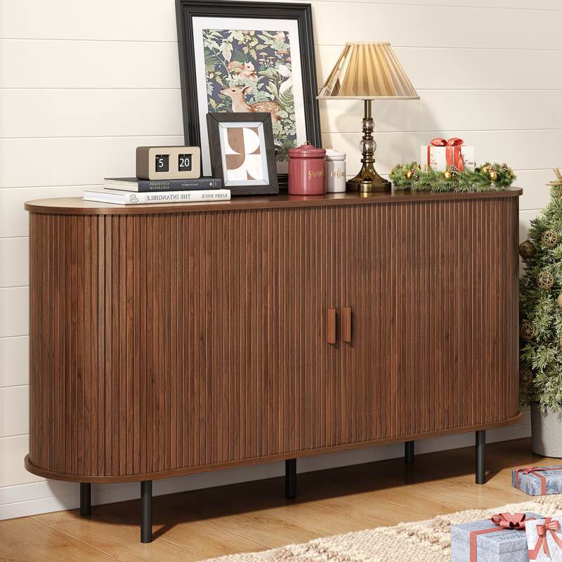 55\u0027\u0027 sideboard storage cabinet with doors and shelves - credenza storage cabinet for office, bedroom storage cabinet, hallway storage cabinet, console storage cabinet