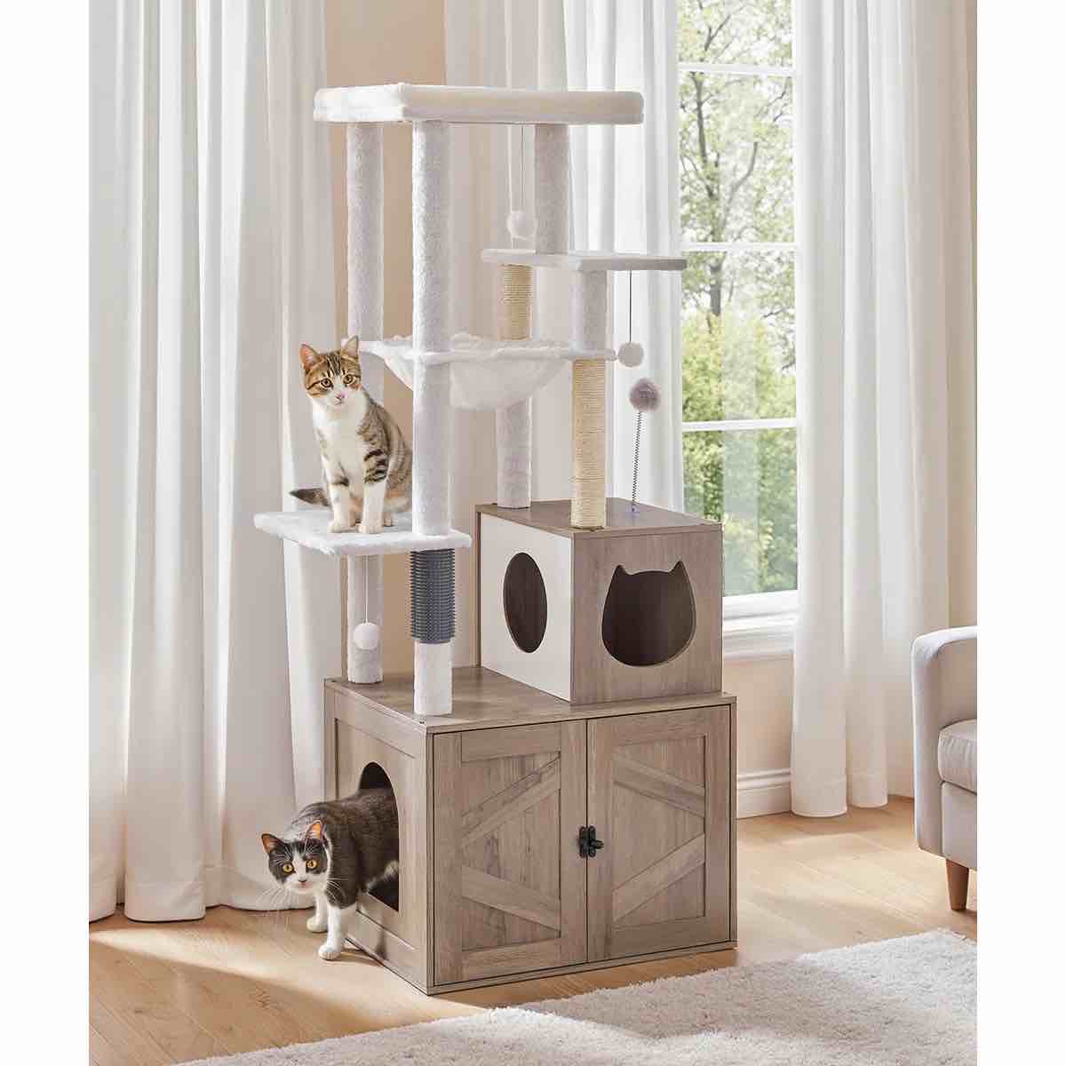 neligh 59.4\u0027\u0027 tall cat tree with litter box enclosure