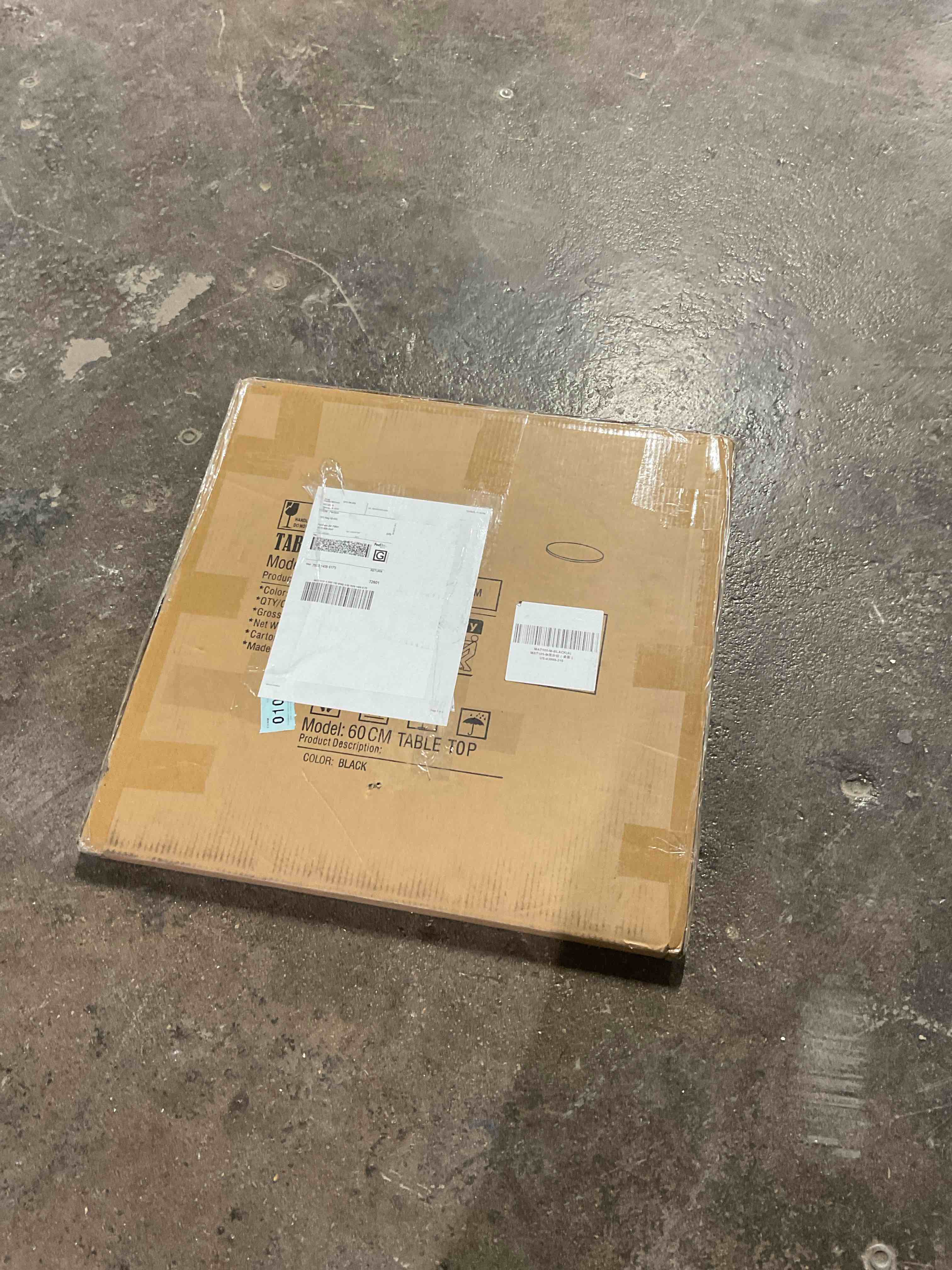 Condition photo showing Good Condition for Round Dining Table, 23.62 Inches Modern  Kitchen Table With Cast Iron Pedestal, Mid-Century Leisure Table For Small Places,Garden, Dining Room, Living Room, Cafe