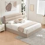 Lift Up Storage Bed, Upholstered Platform Bed with Hydraulic System \u0026 Wood Slats Support, Bed Frame with 3-Panel Headboard, No Box Spring Needed, Easy Assembly