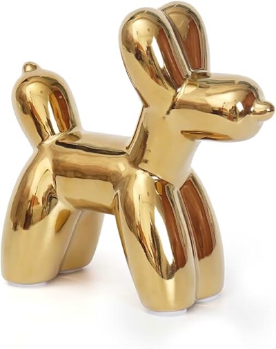 11"H Ceramic Ballon Dog ,Metalic