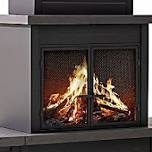 Sunjoy Outdoor Fireplace, Patio Wood Burning Steel Fireplace with Chimney, Log Holders, Fireplace Tool and PVC Cover