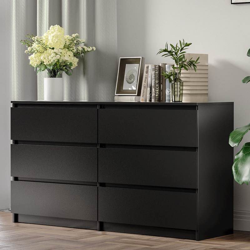 parleen 6 drawer 52" w double dresser, bedroom dresser