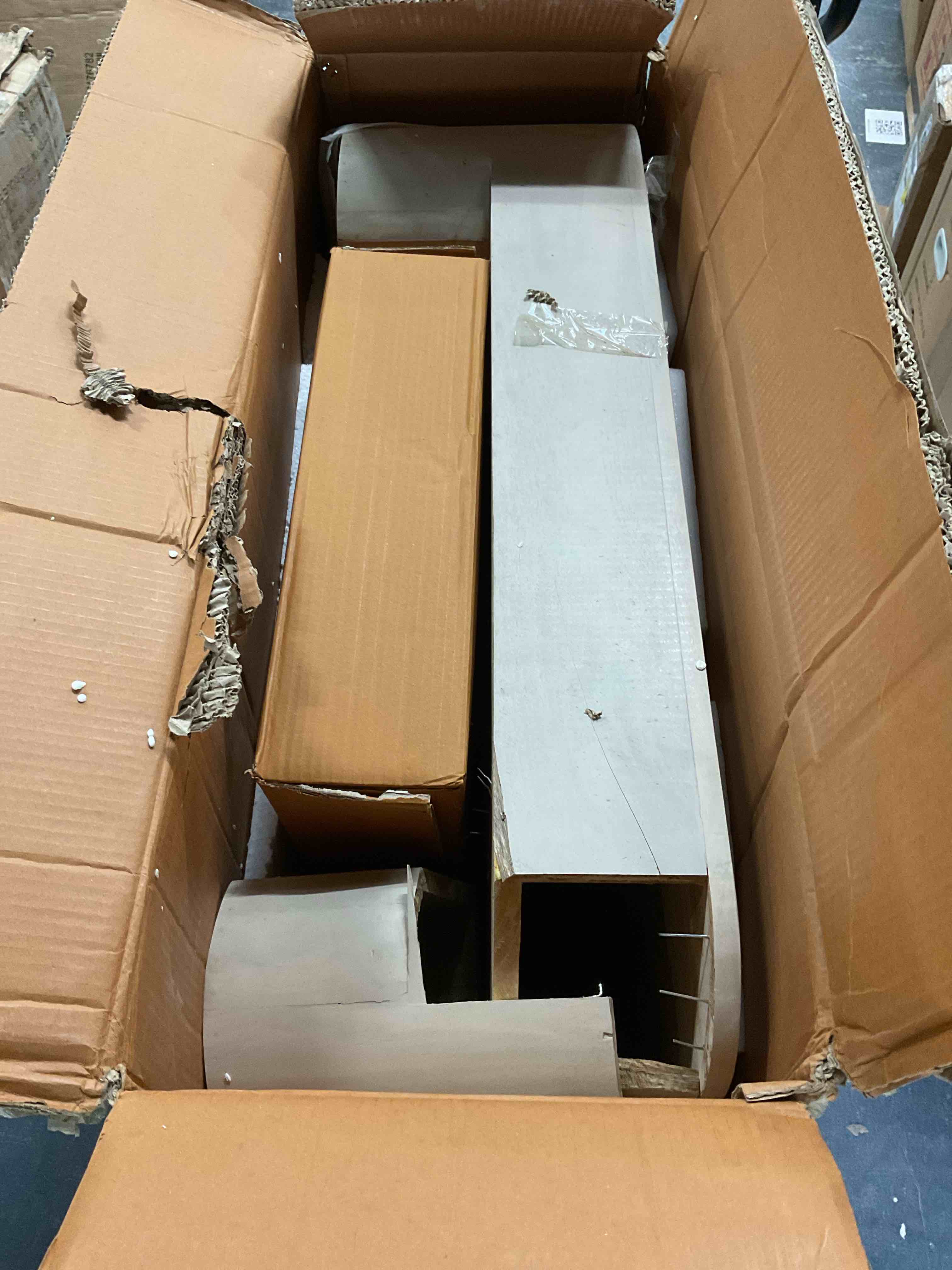 Condition photo showing Good Condition for (One Leg is Broke) White Wood Square Coffee Table 