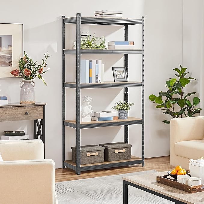 Topeakmart 5-Tier Utility Shelves, Metal Storage Shelves Garage Shelving Unit
