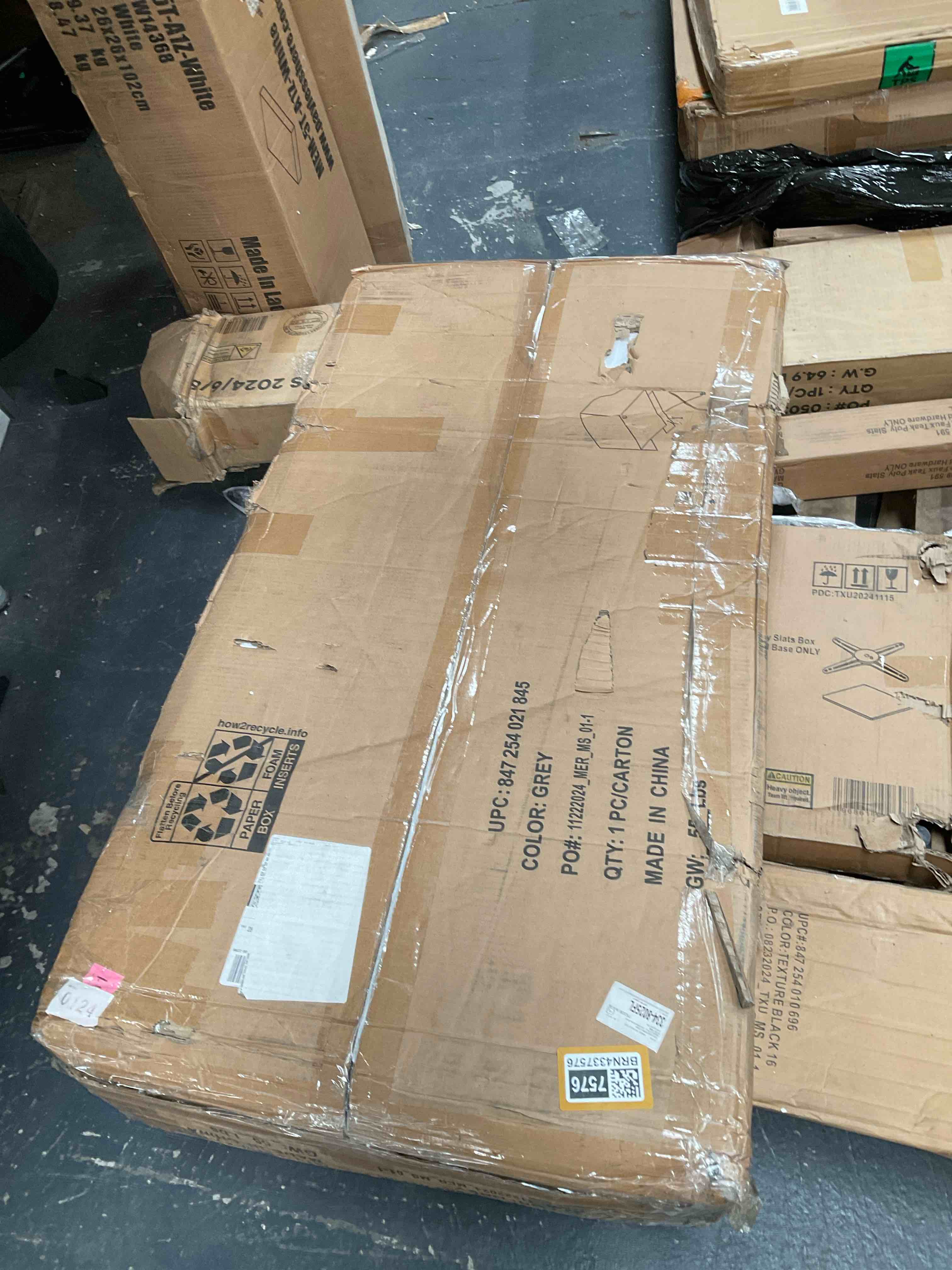 Parts to a gray corner desk